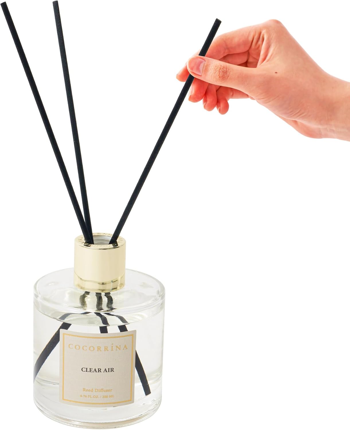 Thumbnail 3 de Cocorrina Reed Diffuser Set: Flower Diffuser in Clear Glass with 6 Sticks (6.7 oz) — Floral, Fruity, Fresh Scent