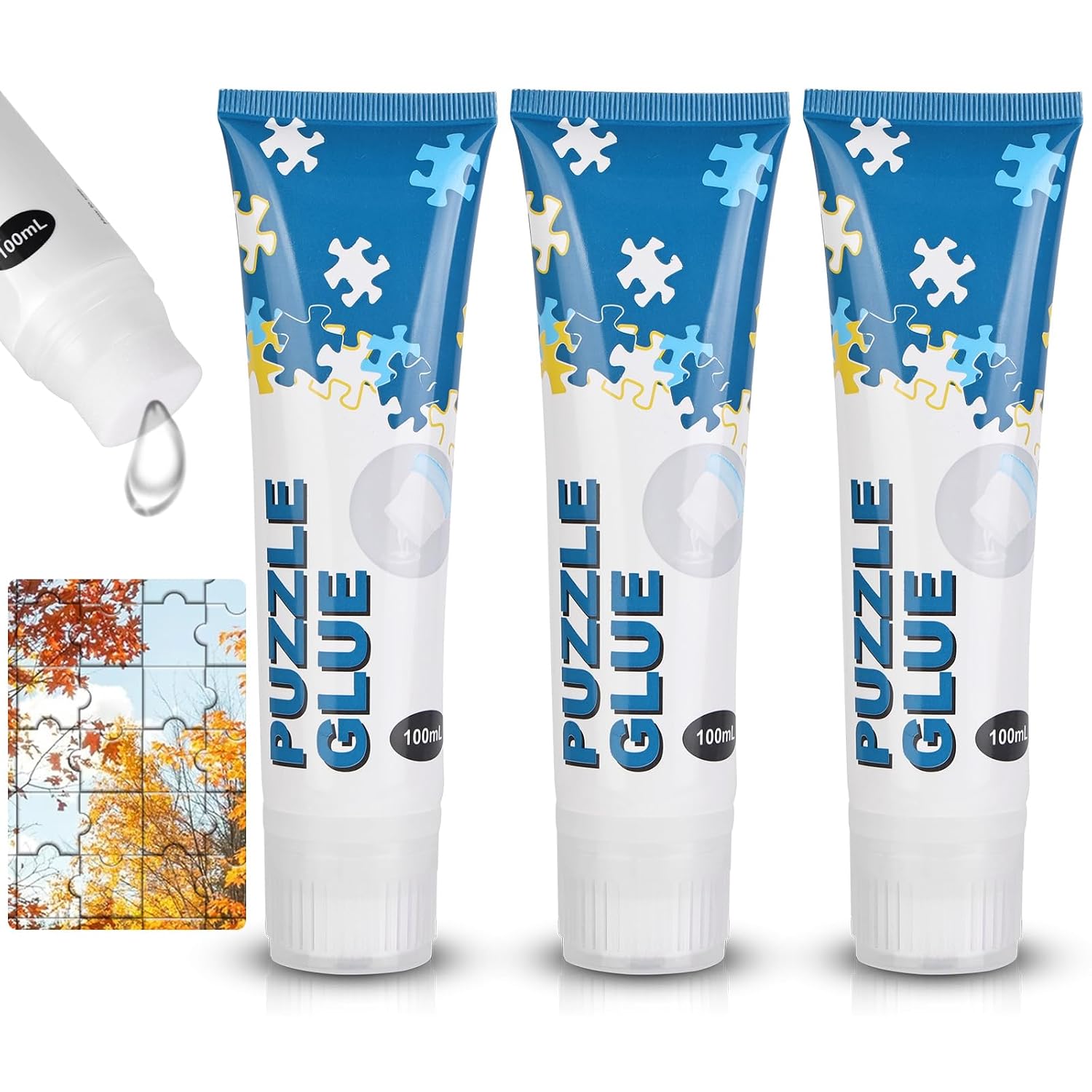 Detalle de Ainiv 4731314 – klej do puzzli PVA 300 ml z aplikatorem gąbkowym