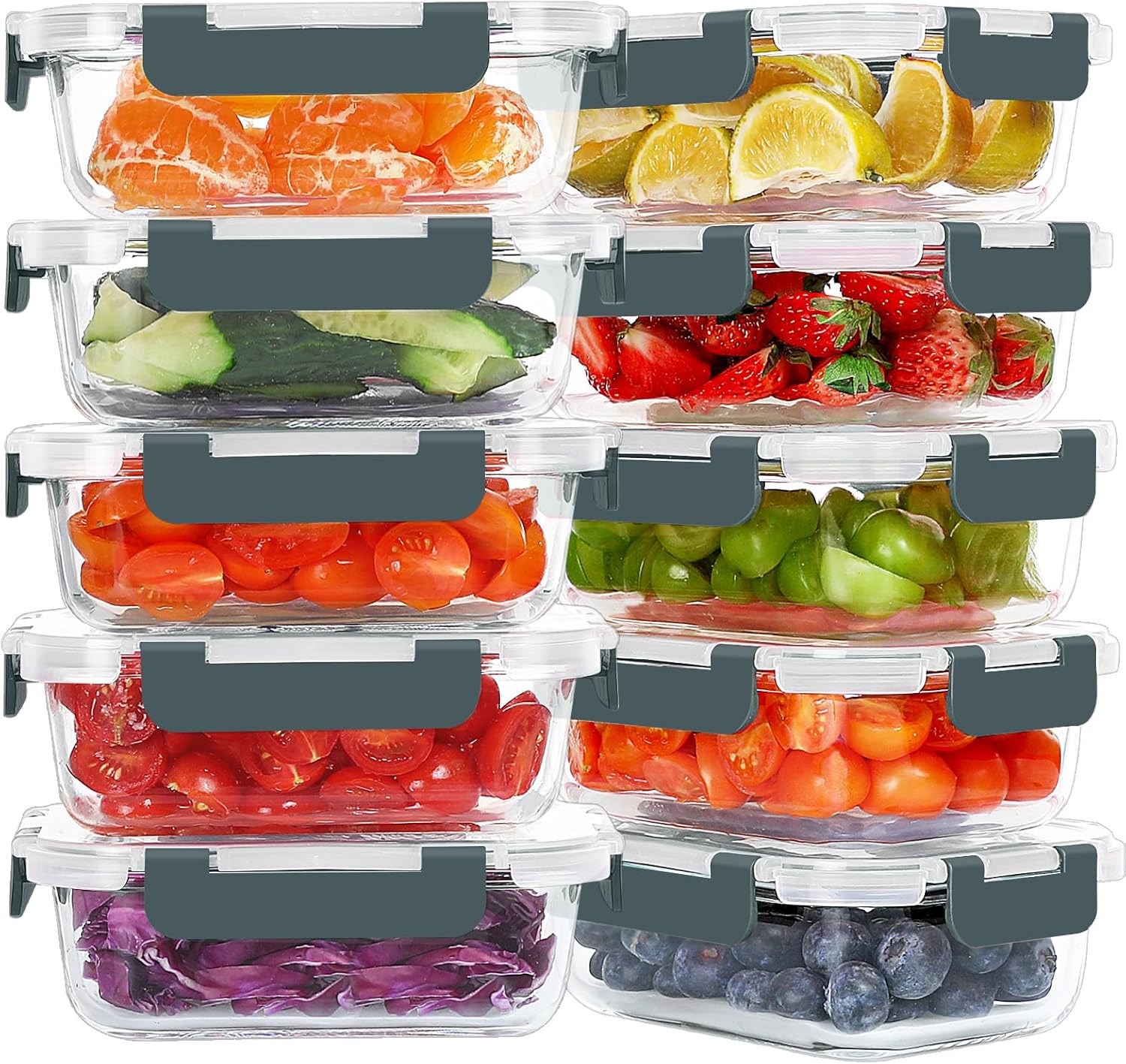 Detalle de KOMUEE 22 oz Glass Meal Prep Containers 🍱