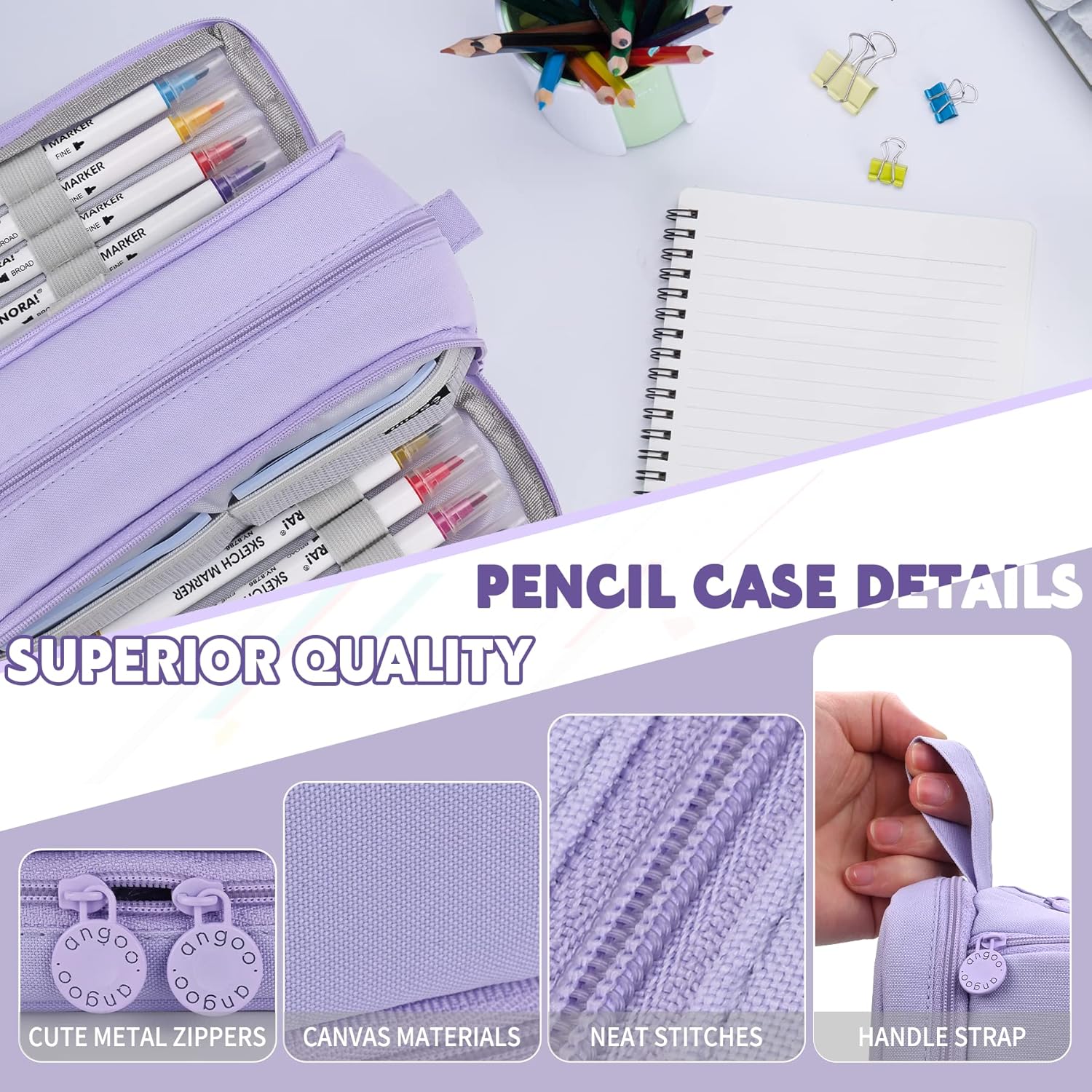 Detalle de Howala Pencil Case Large Capacity 65 pens