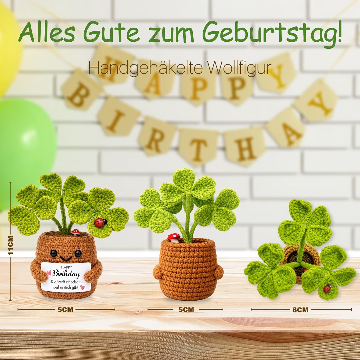 Thumbnail 2 de Farbeele positiver Pflanze & Glücksbringer-Schlüsselanhänger (Pocket Hug) – Geburtstagsgeschenk für Frauen und Männer