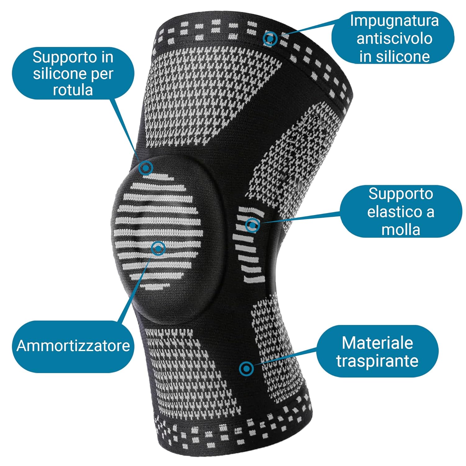 Thumbnail 1 de 360 RELIEF Ginocchiera a Compressione con Imbottitura in Gel – Un supporto versatile per uomo e donna