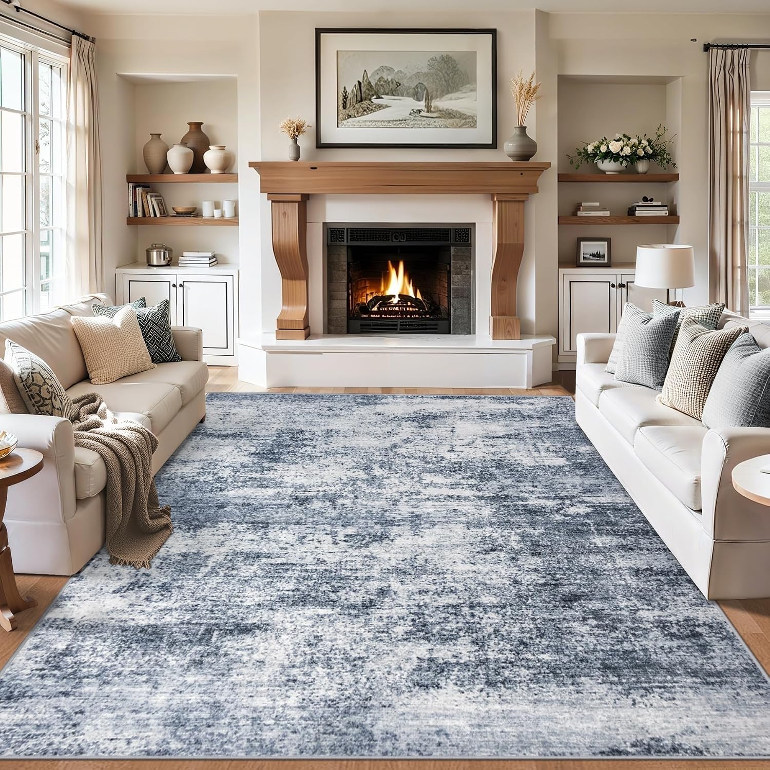 Thumbnail 1 de 6x9 Washable Abstract Area Rug, Non-Slip
