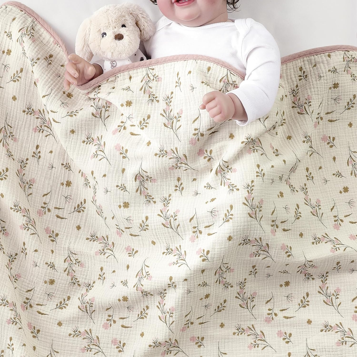 Thumbnail 2 de CREVENT 100% Organic Cotton Muslin Baby Blanket (100 x 100 cm) – Multi-use, Gift-ready