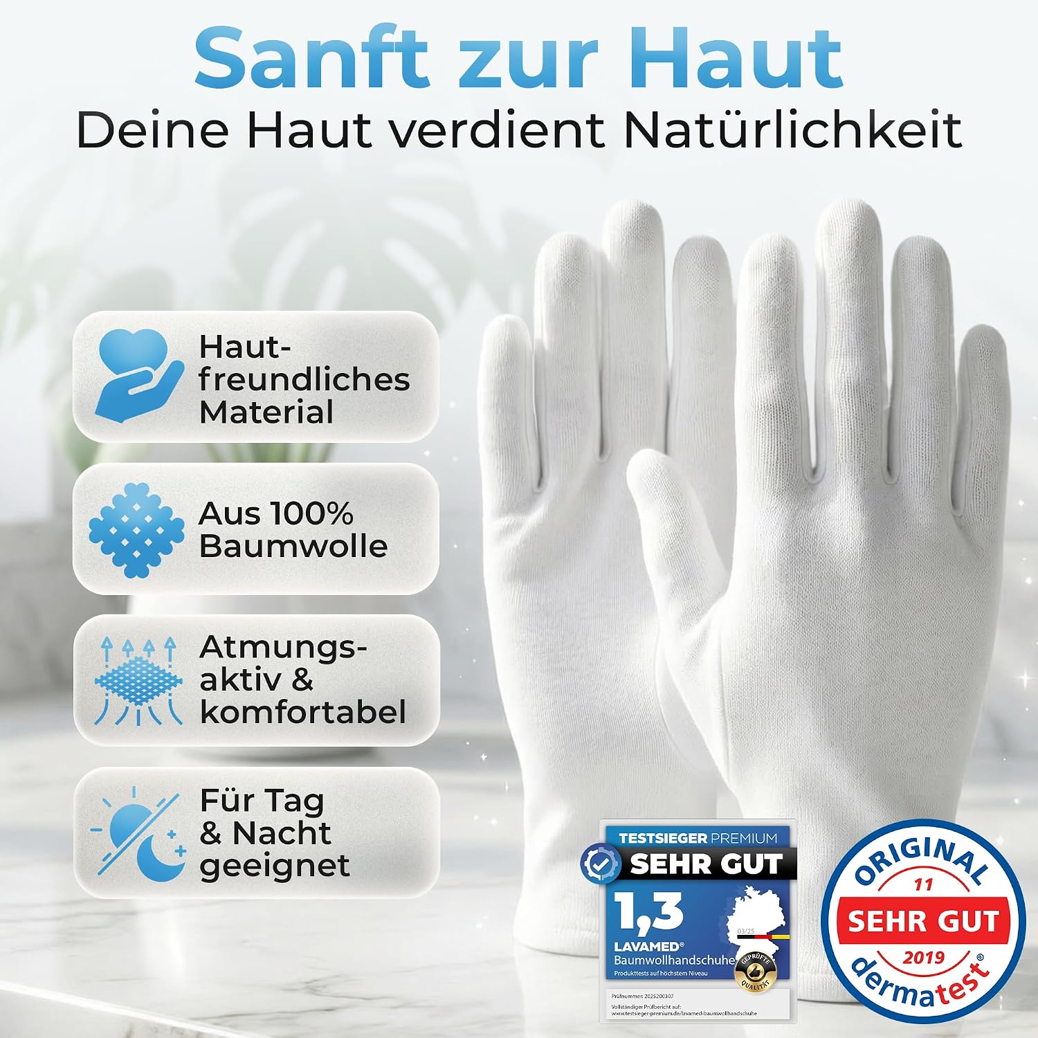 Thumbnail 1 de LAVAMED Baumwollhandschuhe 160 g/m²