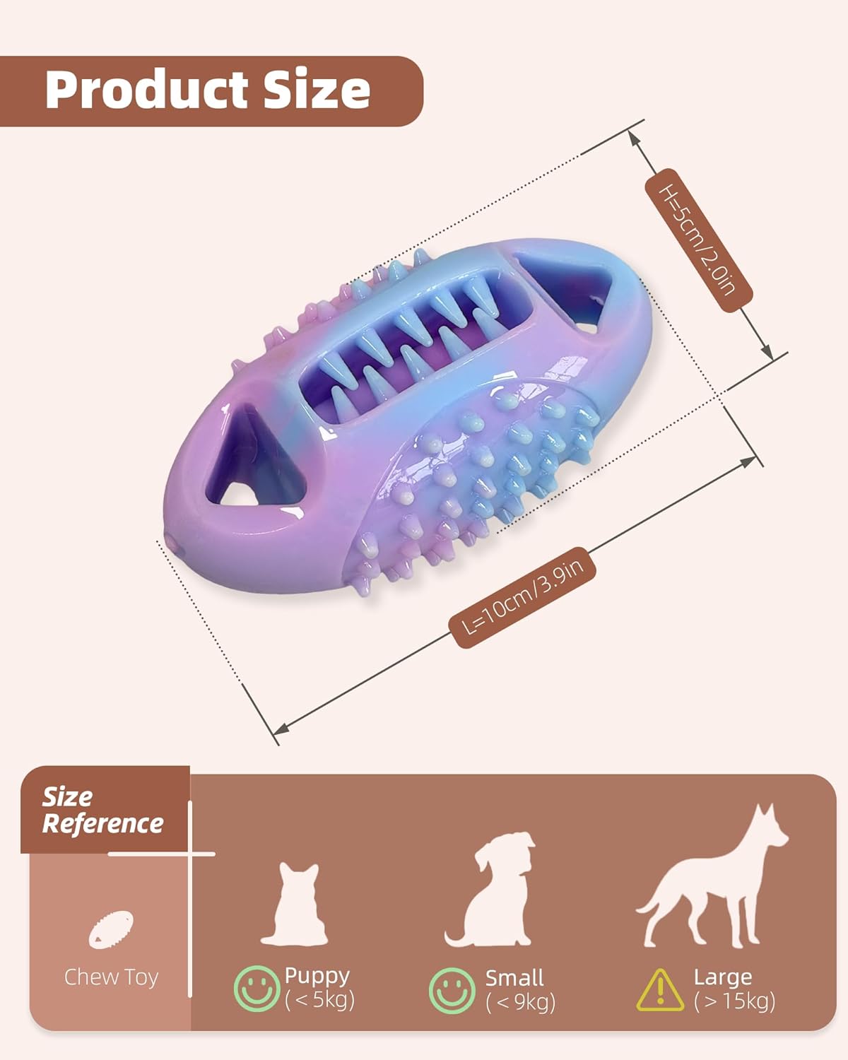 Thumbnail 6 de ETIALURE Pink Puppy Teething Toys: Oval Rubber Chew & Treat Dispenser for Small Dogs