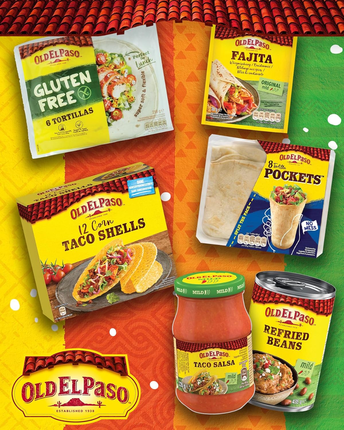 Thumbnail 5 de Old El Paso Tortilla Chips gesalzen (glutenfrei), 1 x 185 g – Packung mit 3