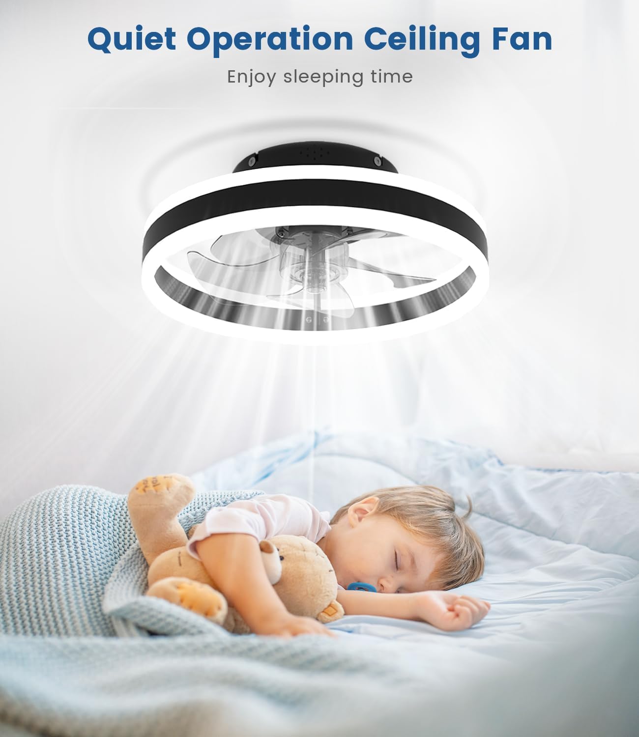 Thumbnail 5 de Nalezuns Ventilator Deckenleuchte mit LED, 3 Farbtemperaturen & 6 Geschwindigkeiten