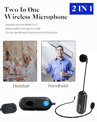 Thumbnail 1 de Micrófono Inalámbrico Diadema QEEKADA 2.4G – sistema plug & play para megafonía