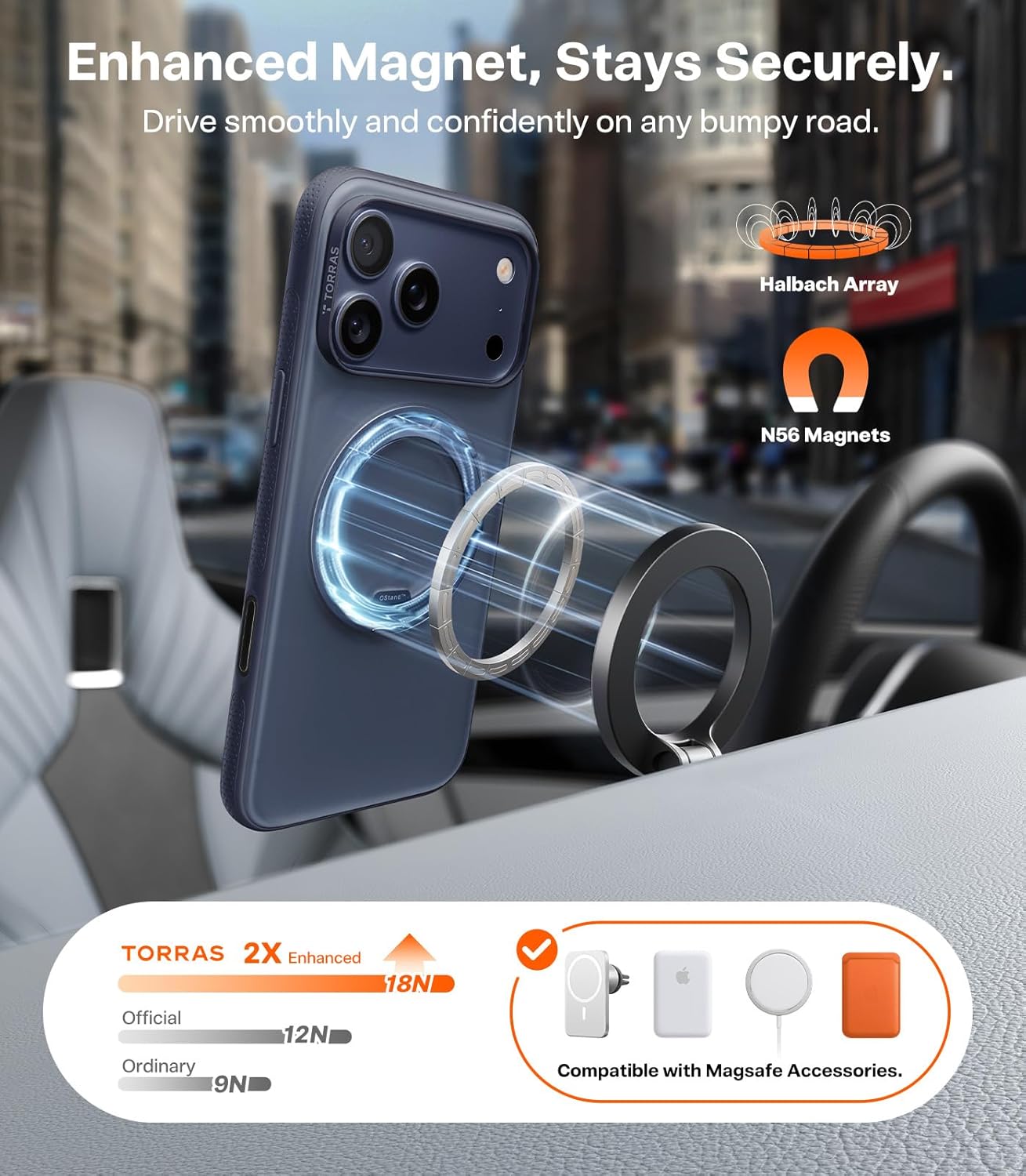 Thumbnail 2 de TORRAS iPhone 17 Pro Case 360° Magnetic Stand, 4X