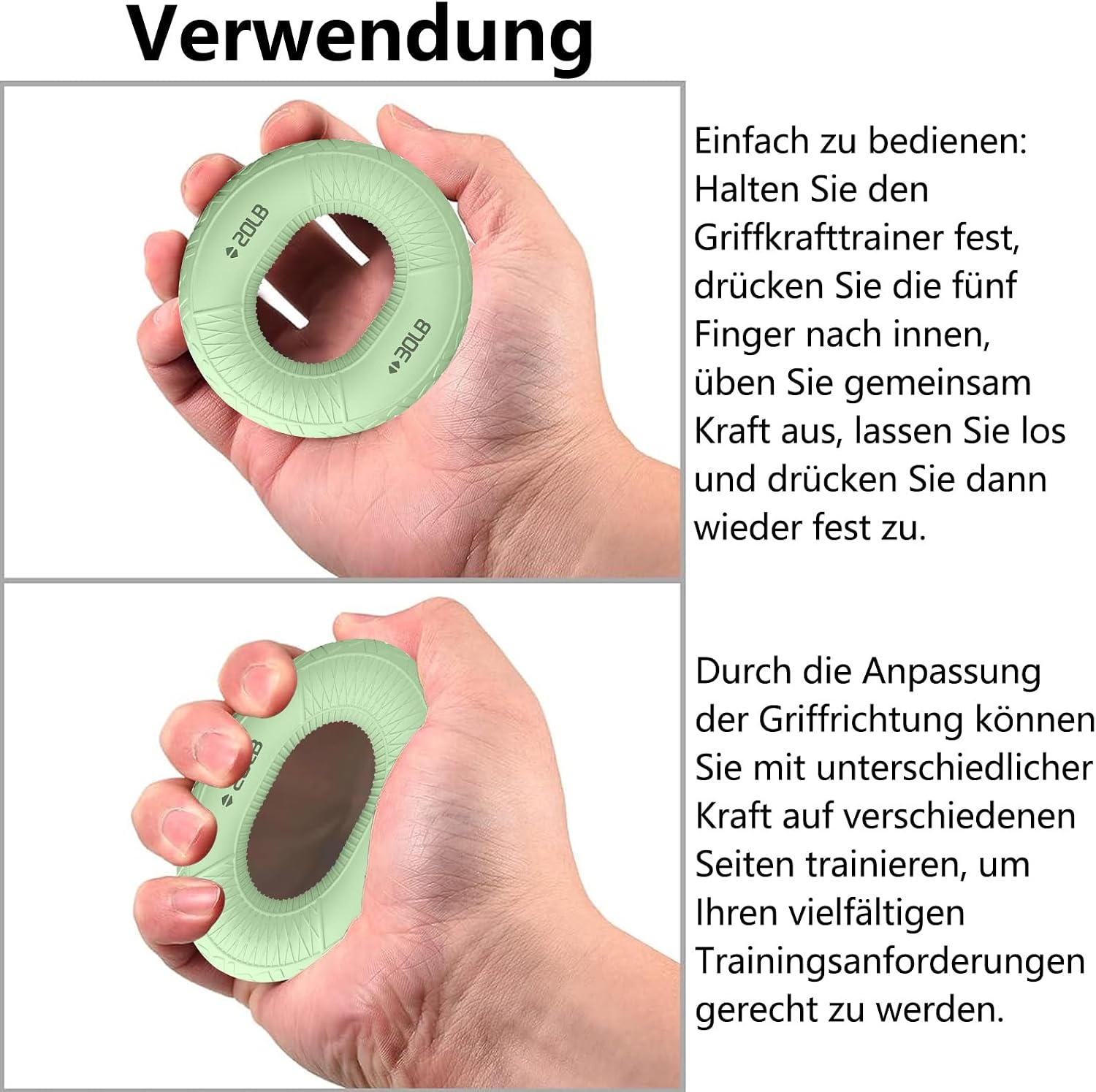 Detalle de Kisstta set van 5 siliconen hand- en vingertrainers met 5 weerstandsniveaus