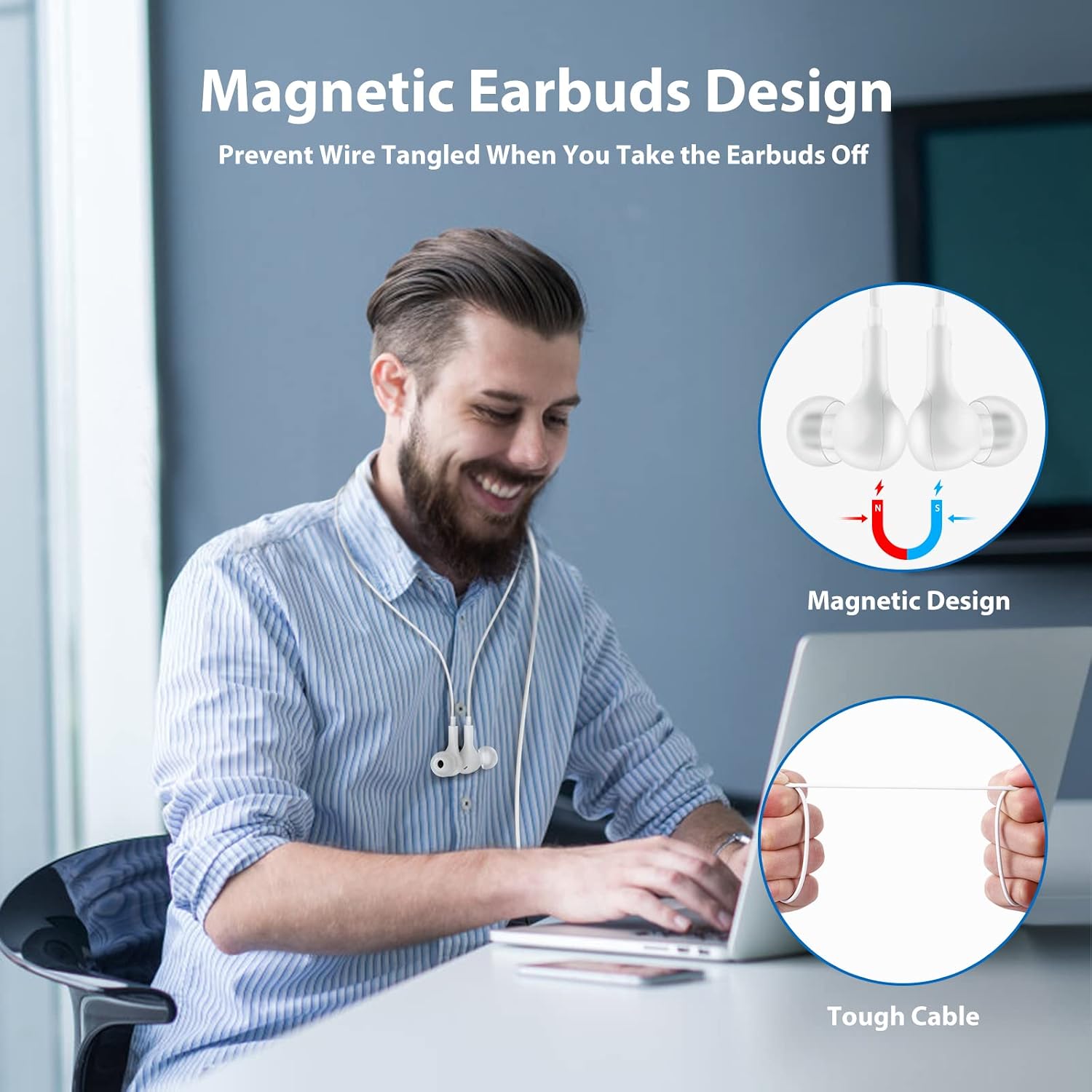 Detalle 1 de ASKUBSKU USB-C In-Ear 90° 1,2 m Kabel
