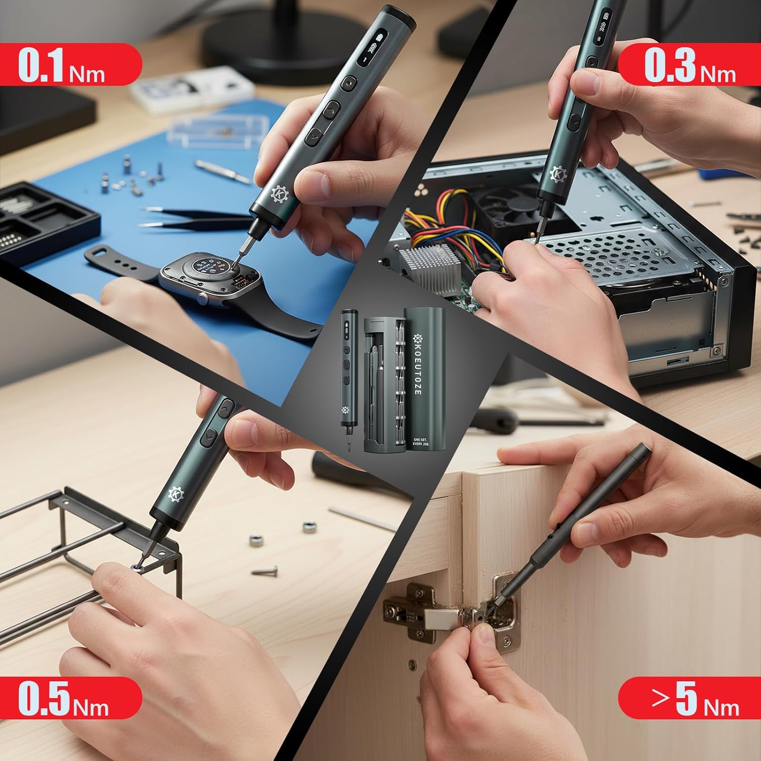 Detalle 1 de Koeutoze Mini electric screwdriver set 78-in-1