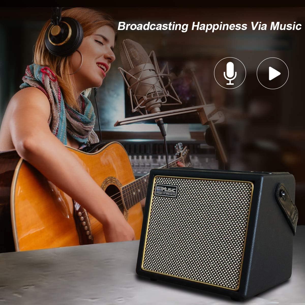 Detalle de Coolmusic BP MINI Acoustic Guitar Amplifier — 30W Portable Bluetooth Amp