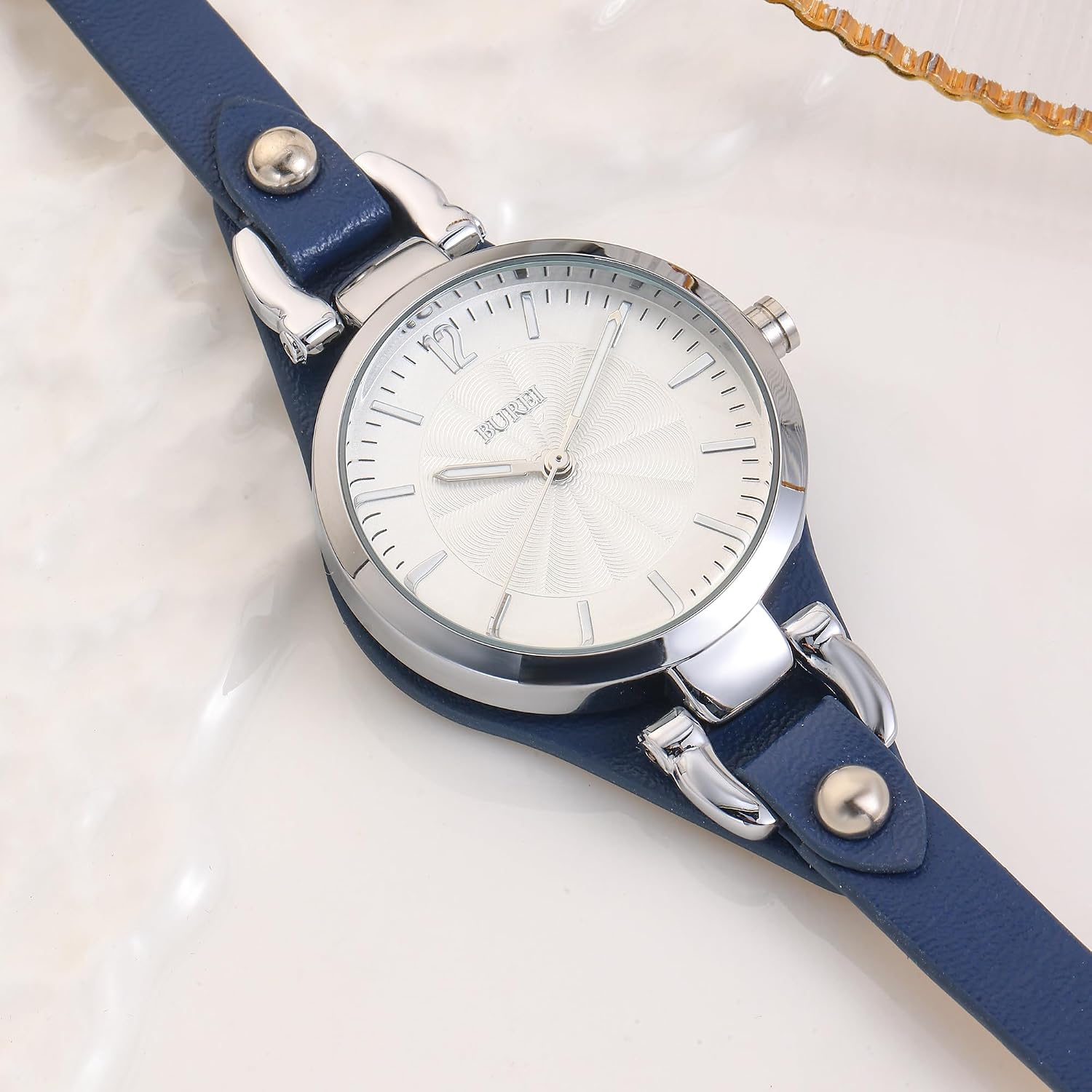 Detalle de BUREI Damenuhr 9 mm Lederarmband