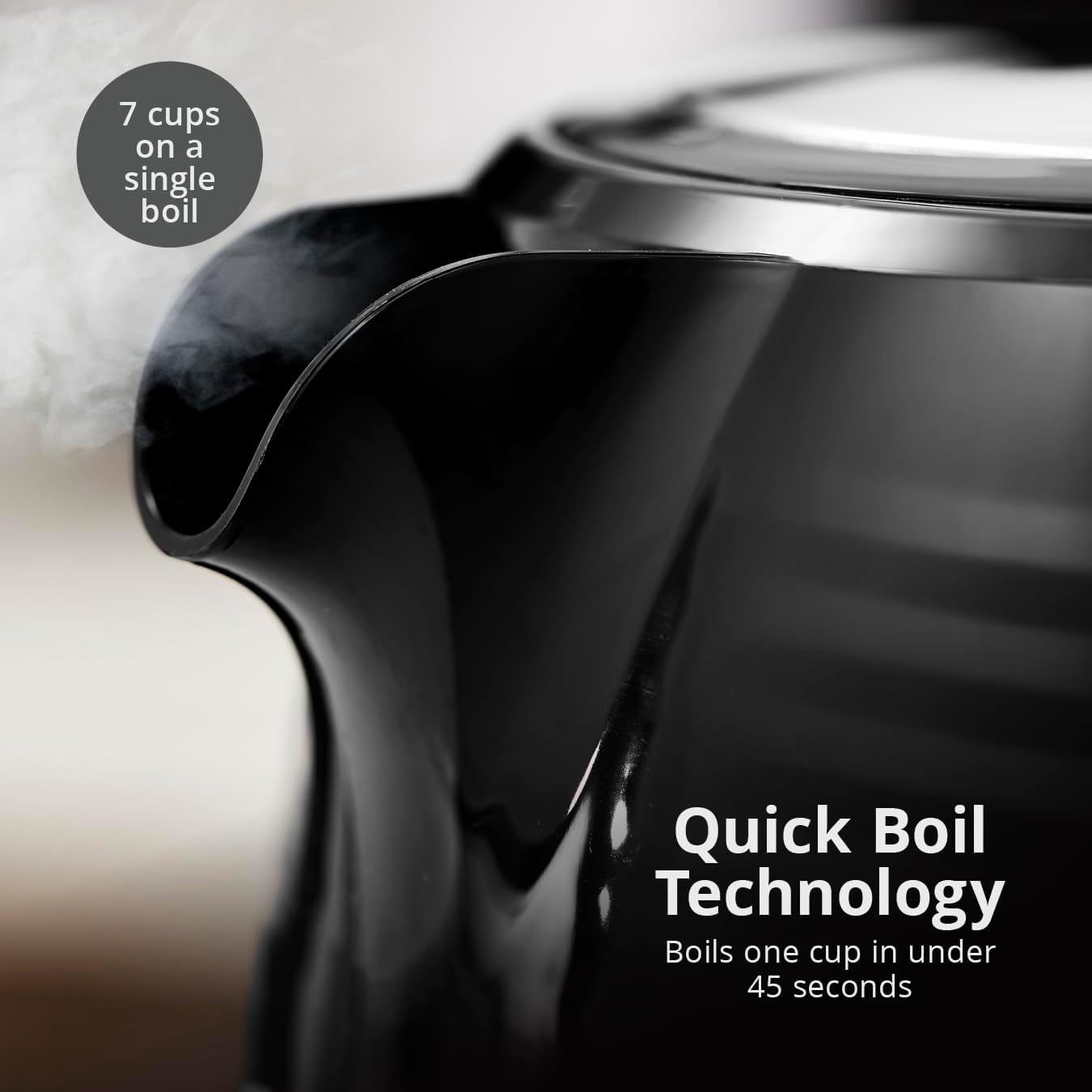 Detalle de Swan Wave Cordless Kettle (1.7 L, 3000W) – fast boil, with boil dry protection