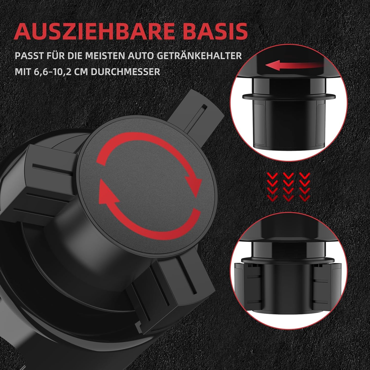 Thumbnail 3 de DYLEN Getränkehalter Auto mit verstellbarer Basis für Flaschen 0,5–1,4 l (7,0–10,5 cm)