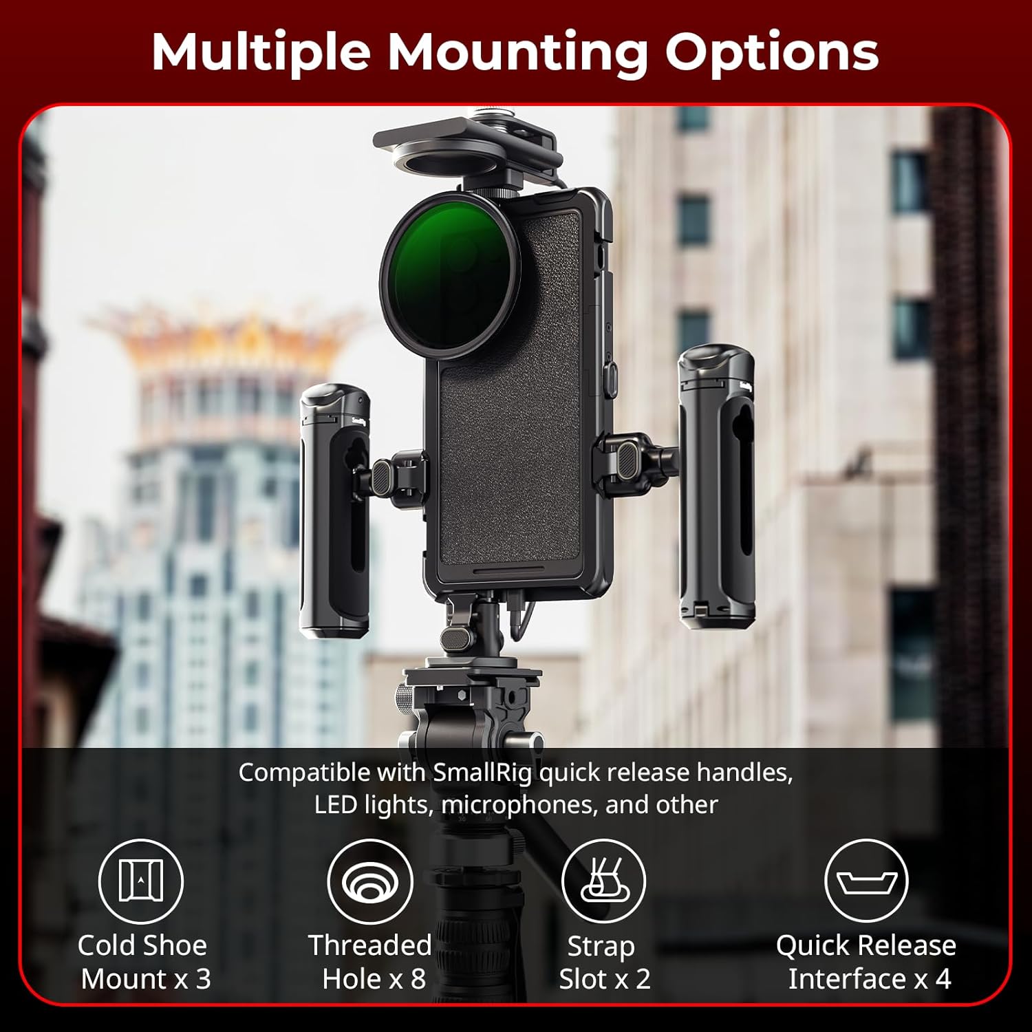 Detalle de SMALLRIG Kit Cage S25 Ultra pour Samsung avec adaptateur filtre magnétique 67 mm et dégagement rapide HawkLock (5254)