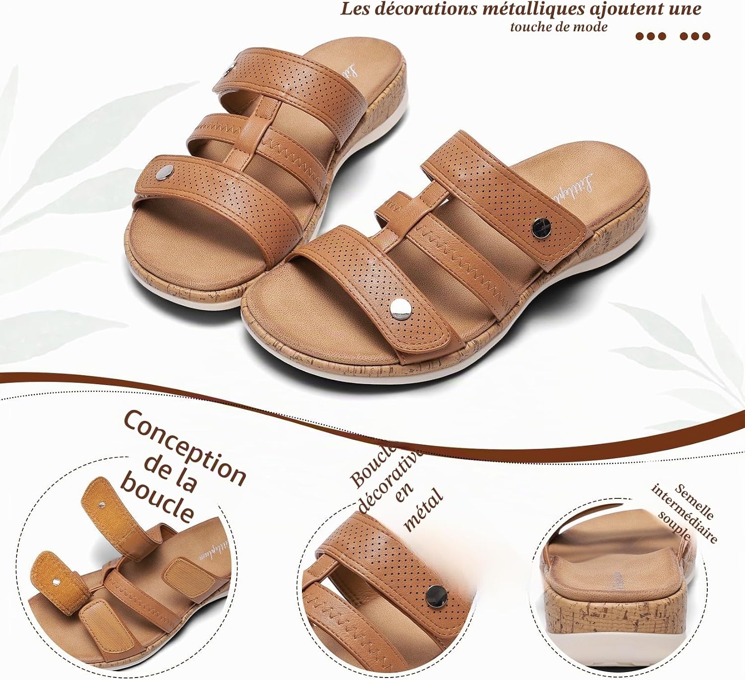 Detalle 2 de Littleplum Sandales femme - Sandales de plage confortables avec boucle réglable et soutien de la voûte