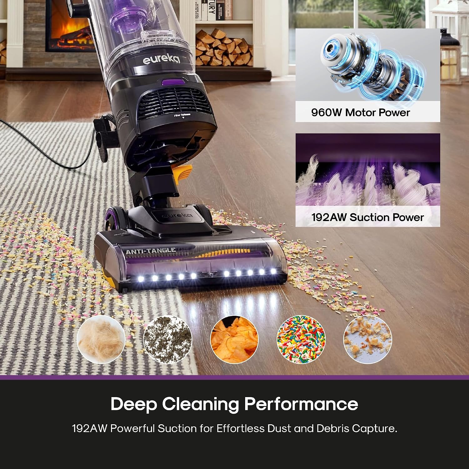 Detalle de Eureka FlexReach Upright Vacuum with Large Dust Cup ⚙