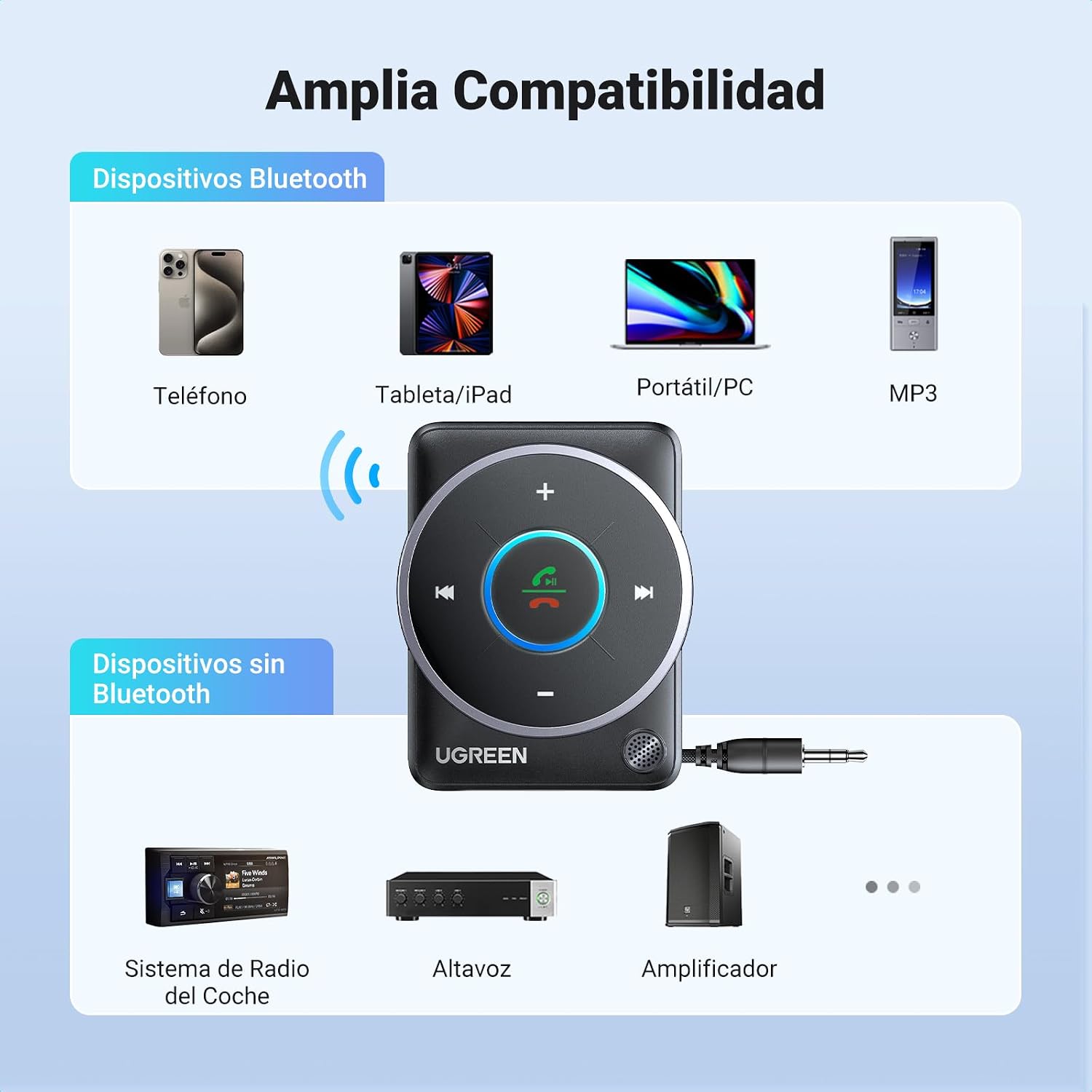 Thumbnail 5 de UGREEN Receptor Bluetooth 5.4 Jack 3,5 mm para coche