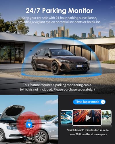 Thumbnail 8 de KAWA 3K Dash Cam Front, 360°Rotation, Voice Control, Wi‑Fi Dashcam for Cars