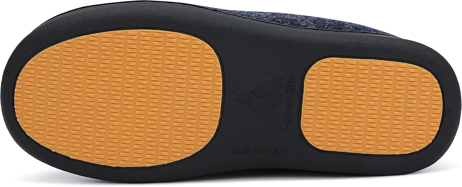 Detalle de Mishansha Herren Winter Hausschuhe mit Memory-Foam und rutschfester Gummisohle