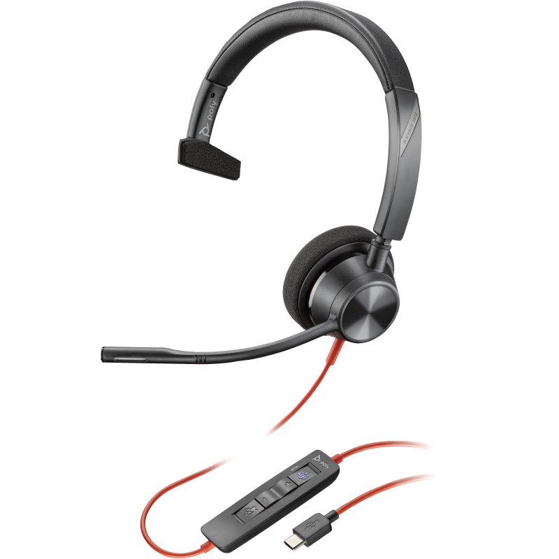 Detalle de Poly Blackwire 3310 Auricular mono USB-C con certificación Teams