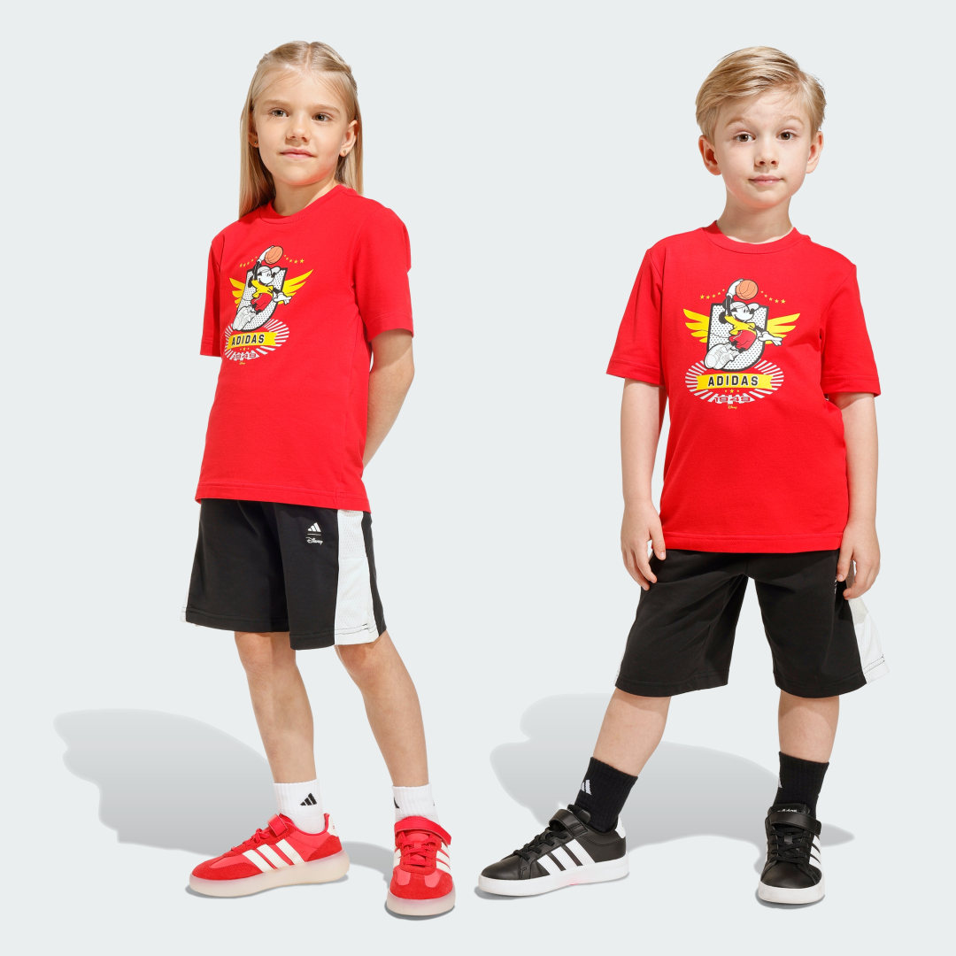Detalle de CONJUNTO CON CAMISETA Adidas Disney Mickey Mouse - Rojo
