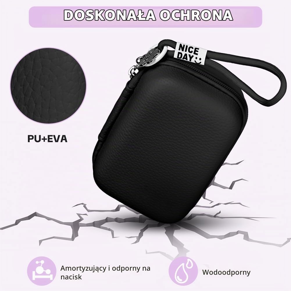 Detalle 1 de Ainiv etui na aparat cyfrowy PU i EVA, czarne, z odpinanym paskiem