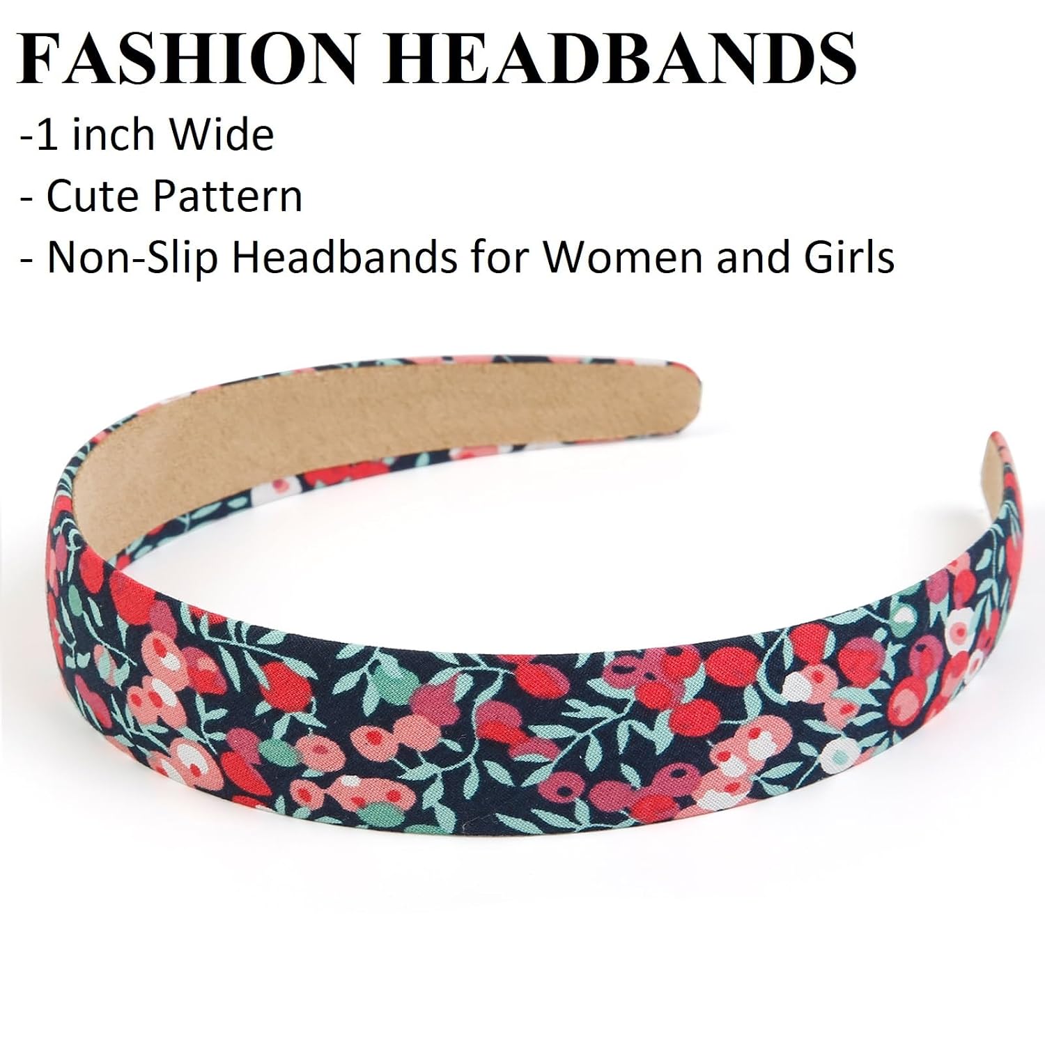 Detalle 2 de Huachi 4-Piece Women's Headband Set, 1-Inch Wide Elastic Hairbands