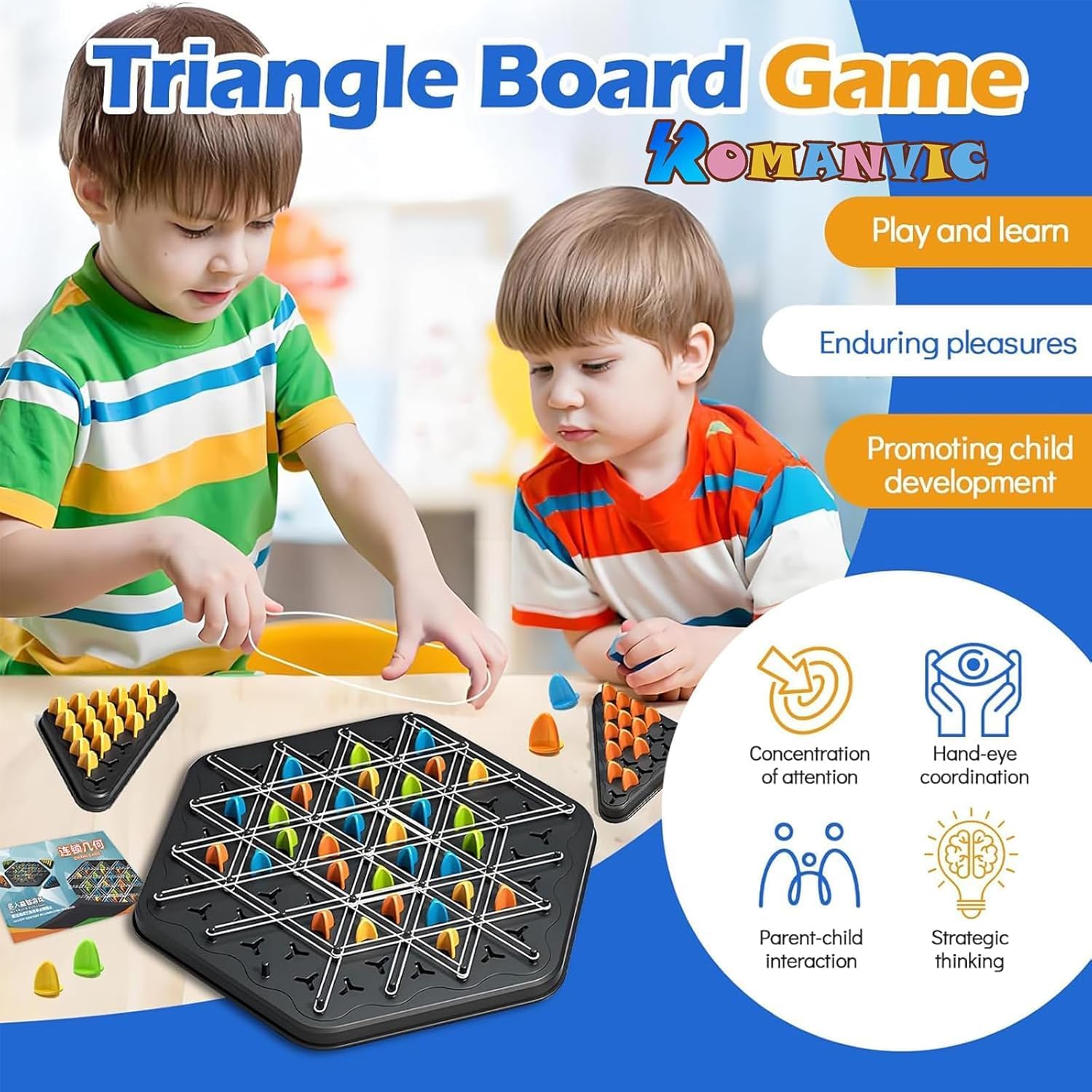 Detalle de ROMANVIC Triggle Spiel – Strategisches Brettspiel