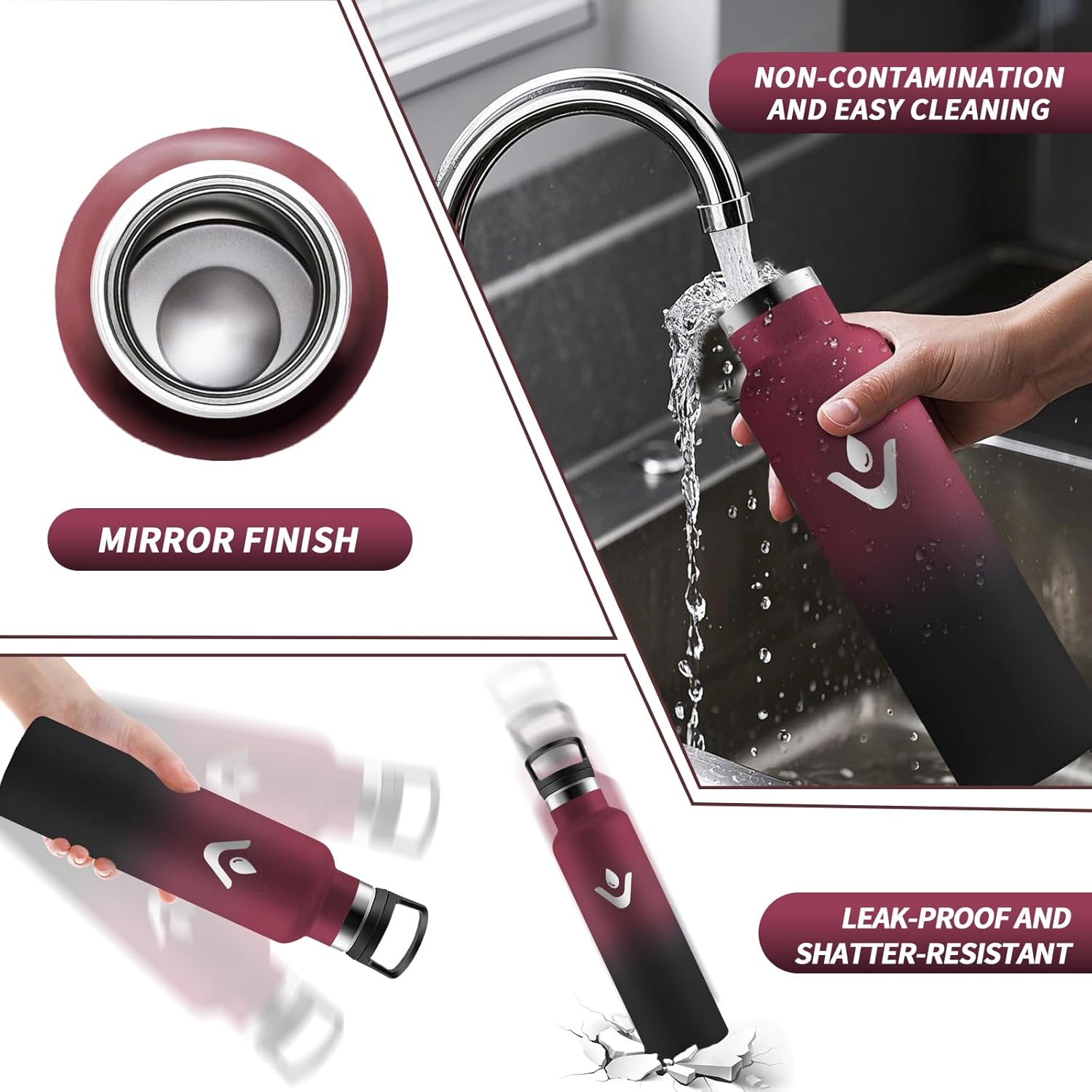Detalle de HoneyHolly Botella Térmica 750ML 🥤 Sin BPA, Acero Inoxidable