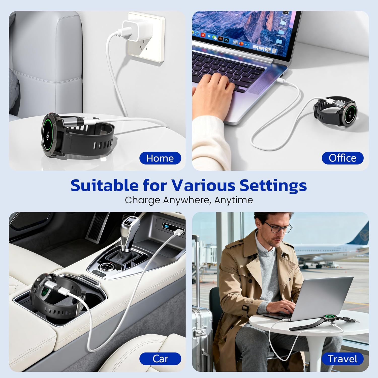 Thumbnail 6 de RUXELY USB-C to Garmin Watch Charger Adapter 4-Pack: Convert Any USB-C Cable for Garmin Devices