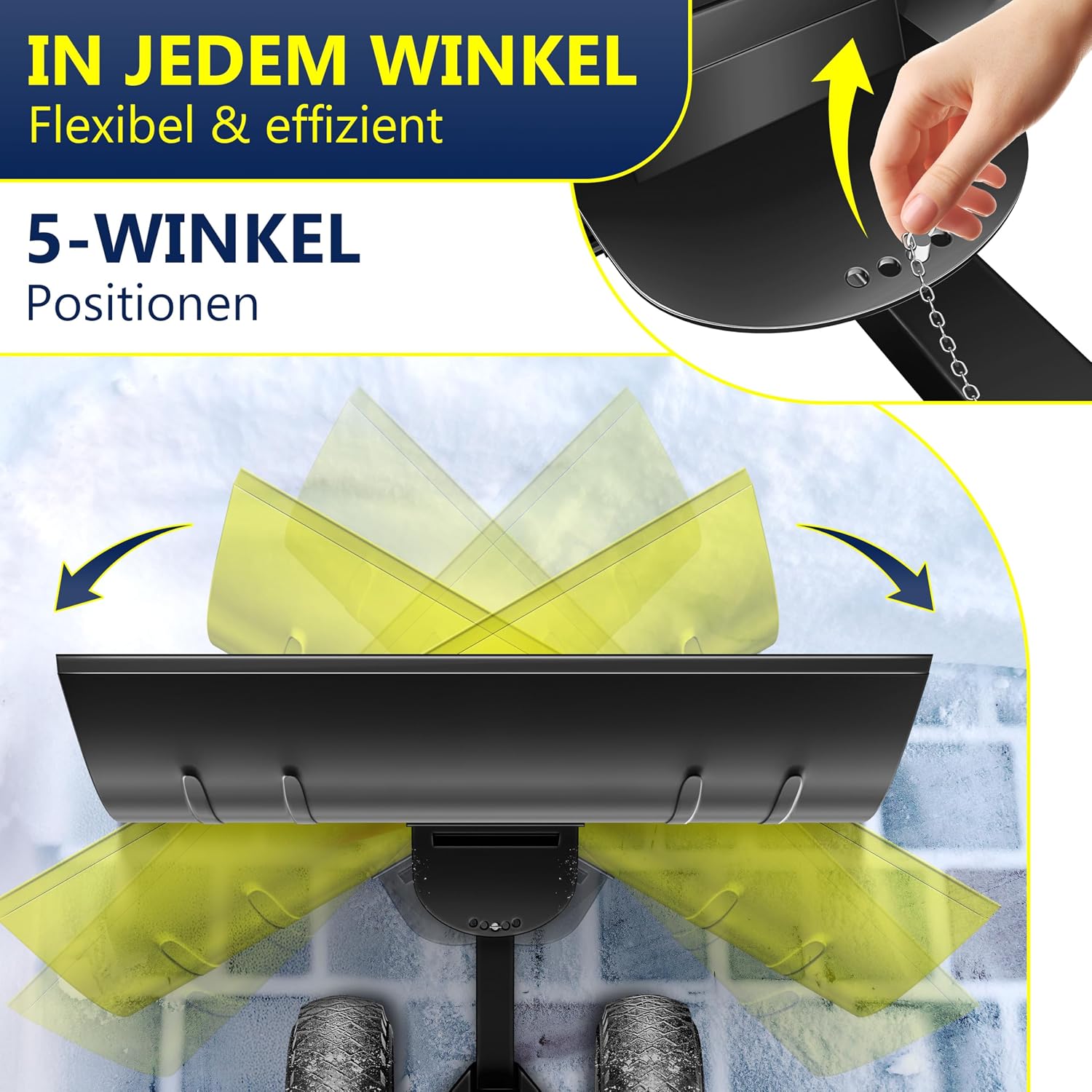 Thumbnail 4 de Masko Schneeschaufel höhenverstellbar 75 cm Schneeschieber ⛄