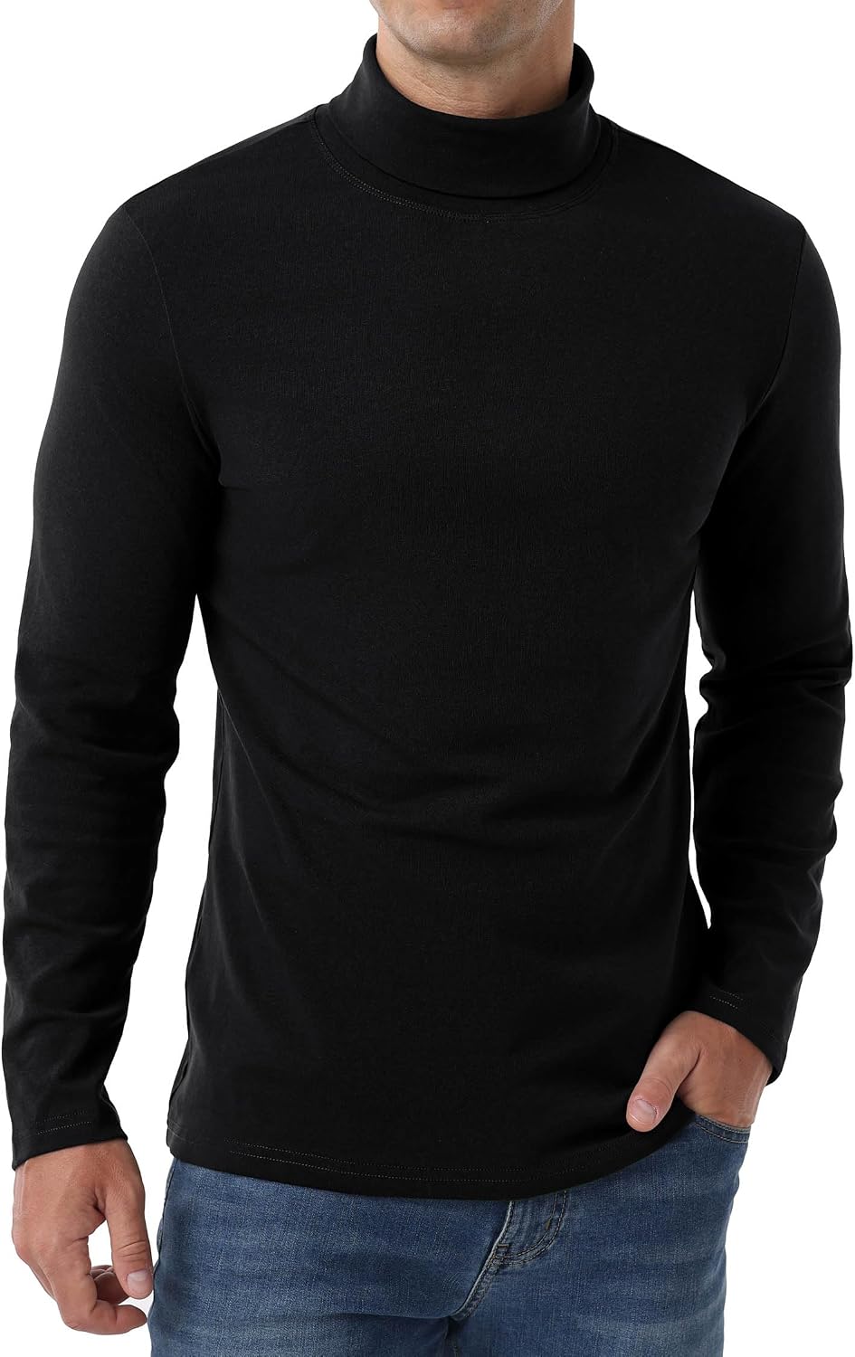 Thumbnail 4 de Askdeer Mens Cotton Underwear Tops Men's Long-Sleeve Turtleneck Thermal Shirt
