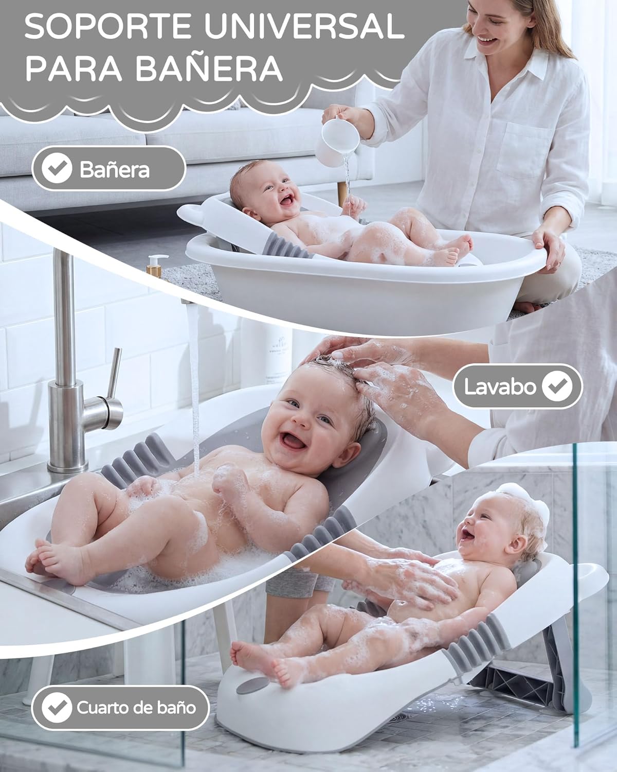 Thumbnail 1 de Vaschetta da bagno pieghevole per Neonato con supporto: comfort ergonomico e pieghevole per genitori in movimento