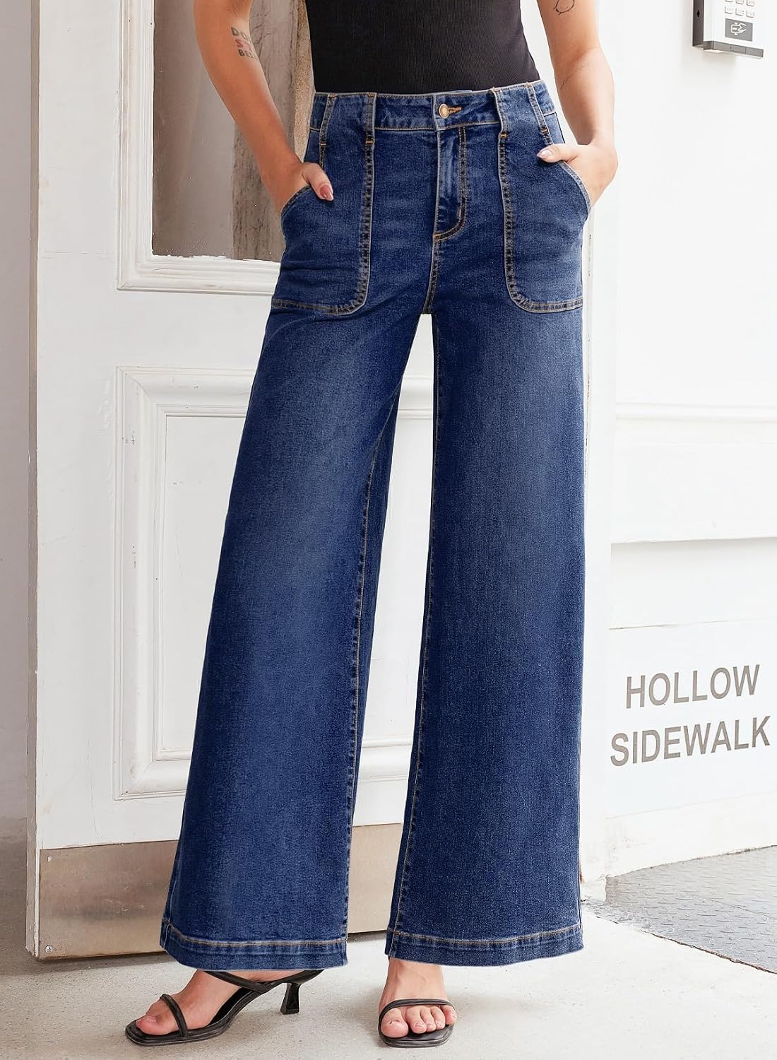 Detalle 1 de Sidefeel Wide Leg High Waisted Jeans 1 Pair
