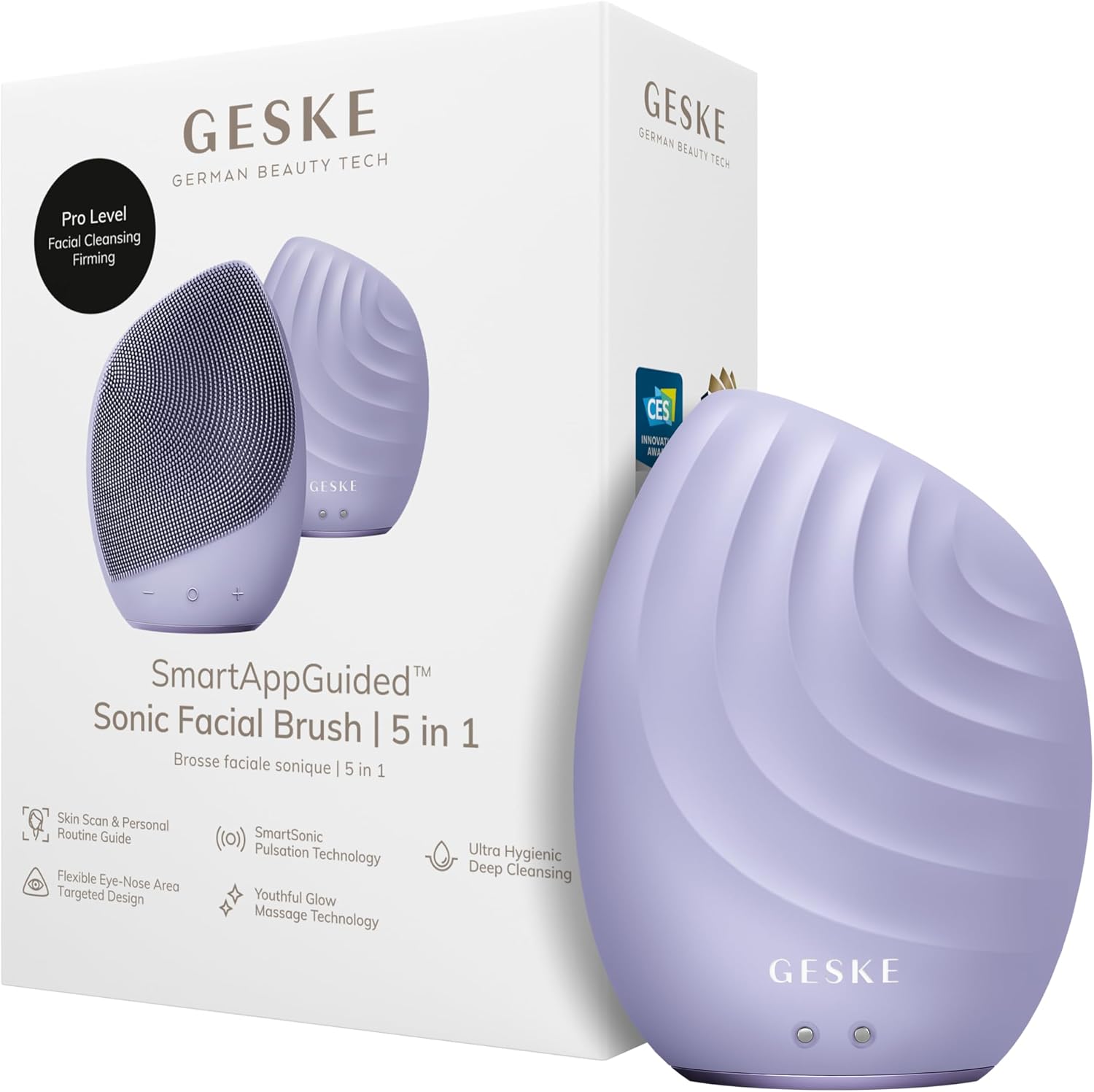 Detalle de GESKE Spazzola per il viso SmartAppGuided 5 in 1: pulizia profonda, massaggio e routine personalizzata