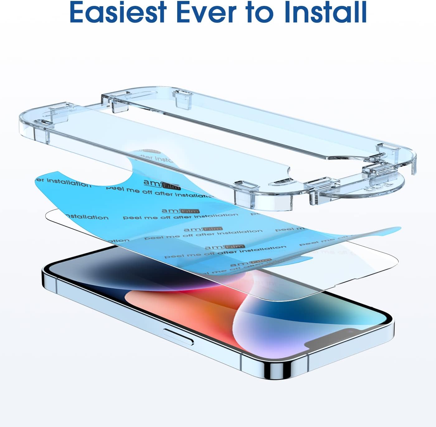Thumbnail 2 de amFilm OneTouch OT-IPH13-6.1 Tempered Glass Screen Protector, 2-Pack
