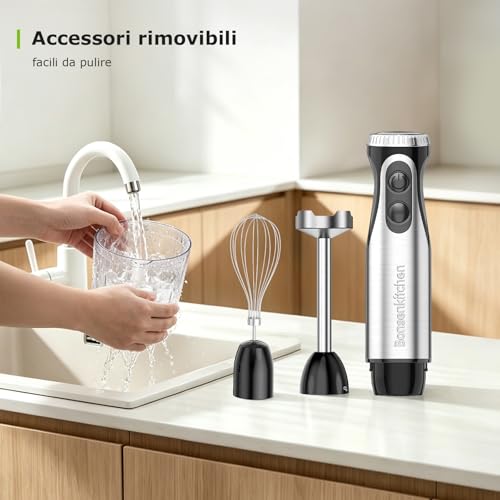 Thumbnail 6 de Bonsenkitchen Frullatore a Immersione 4‑in‑1 da 1000W: potenza, versatilità e design in acciaio inox
