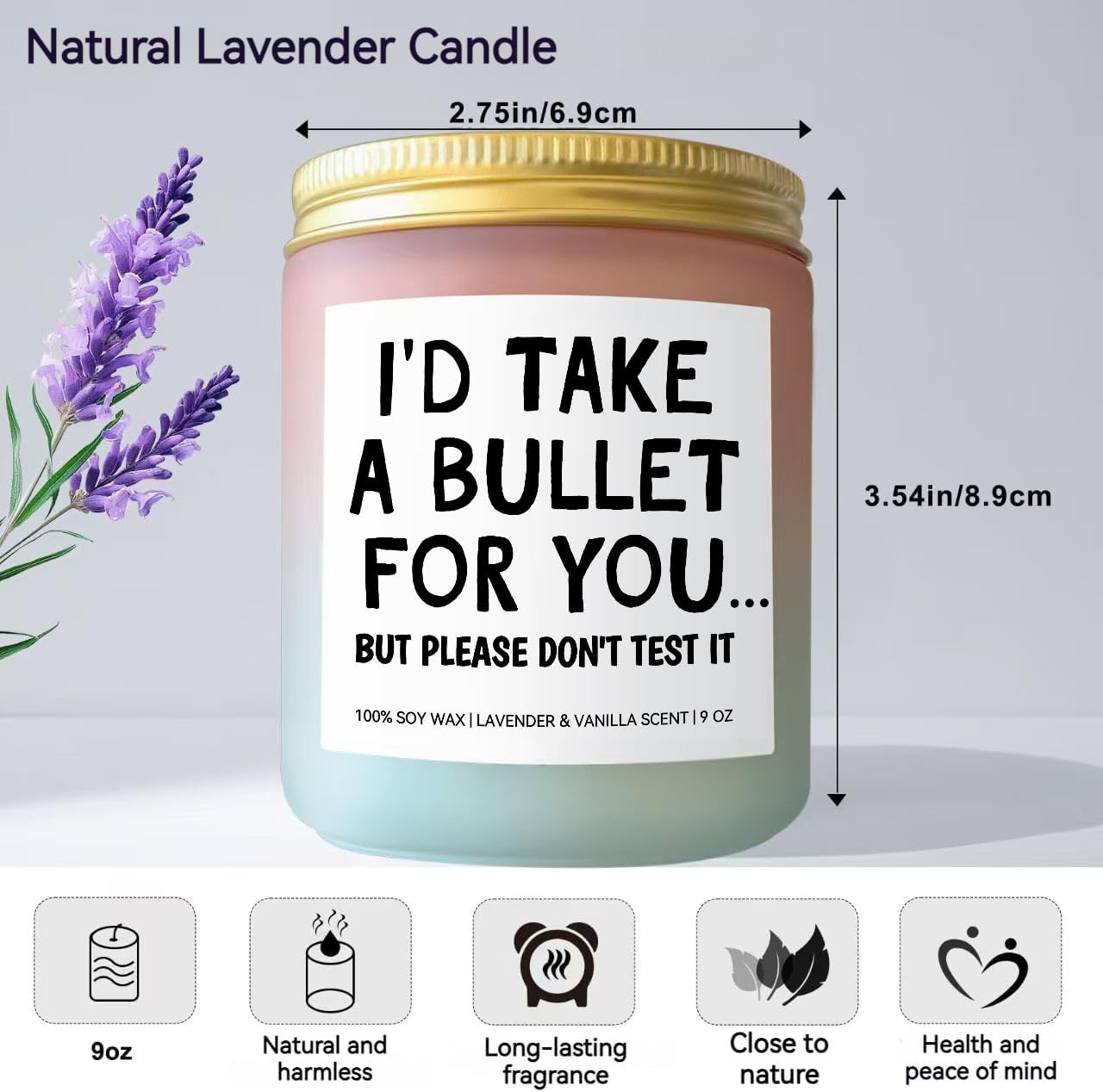 Thumbnail 3 de Lavender-scented 9 oz candle gift for women – funny friendship, BFF, sister, mum, bestie