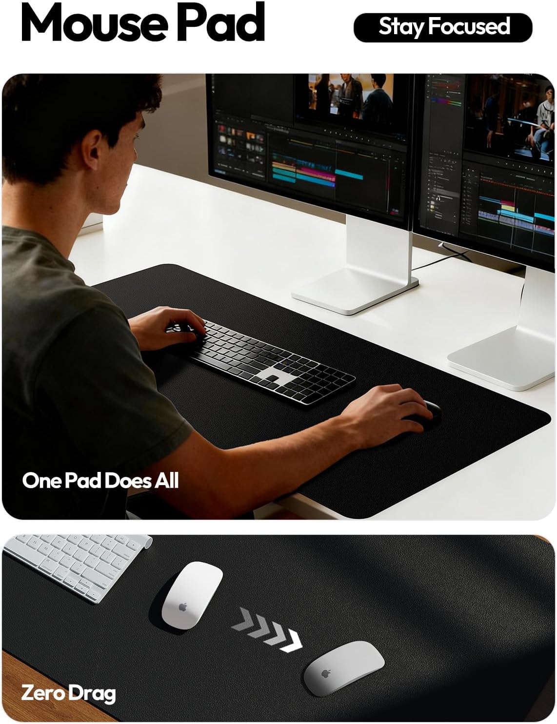 Thumbnail 3 de YSAGi Leather Desk Pad Protector 23.6" × 13.8" 🖥️