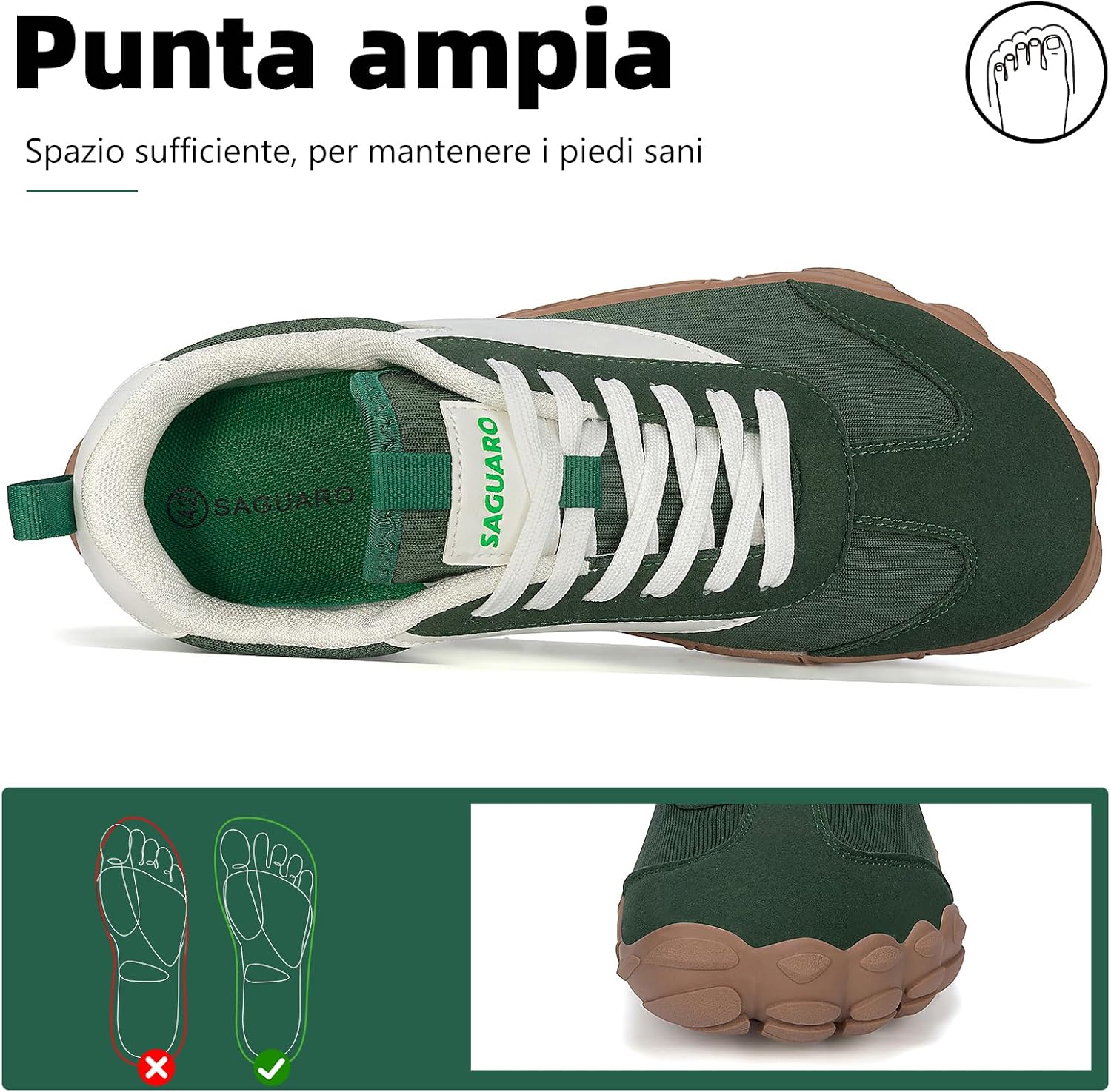 Detalle de SAGUARO Barefoot Shoes Unisex Sneakers Piedi Nudi Minimaliste Traspiranti Leggera