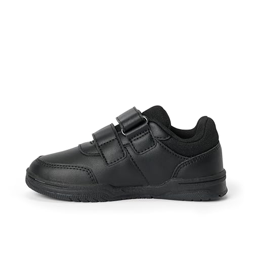 Detalle de Kickers Kids Unisex Mervan School Shoes, Easy Fasten Strap, Black, 12.5 UK