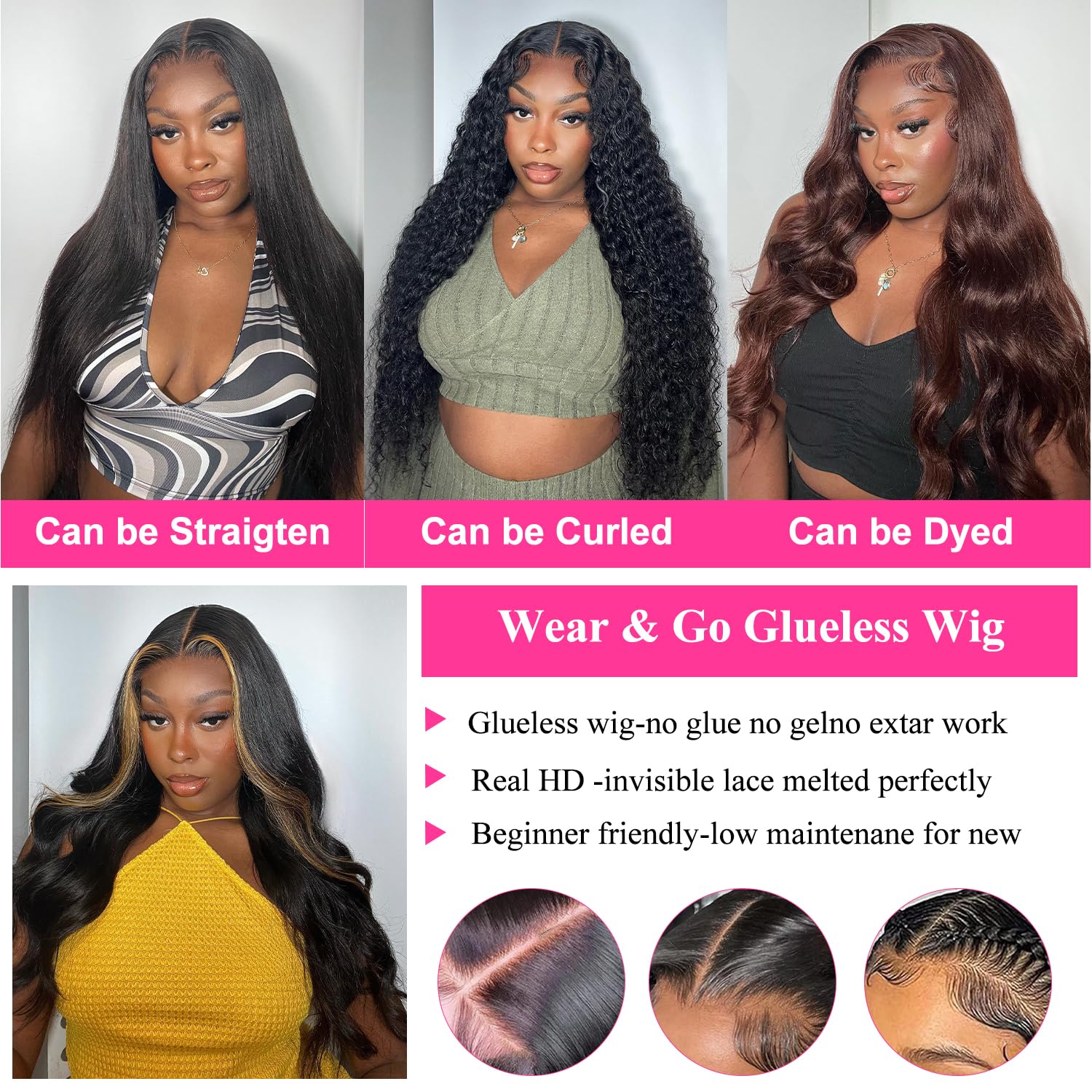Thumbnail 3 de Uveous 28 Inch Glueless Wig 5x5 HD Closure 💇♀