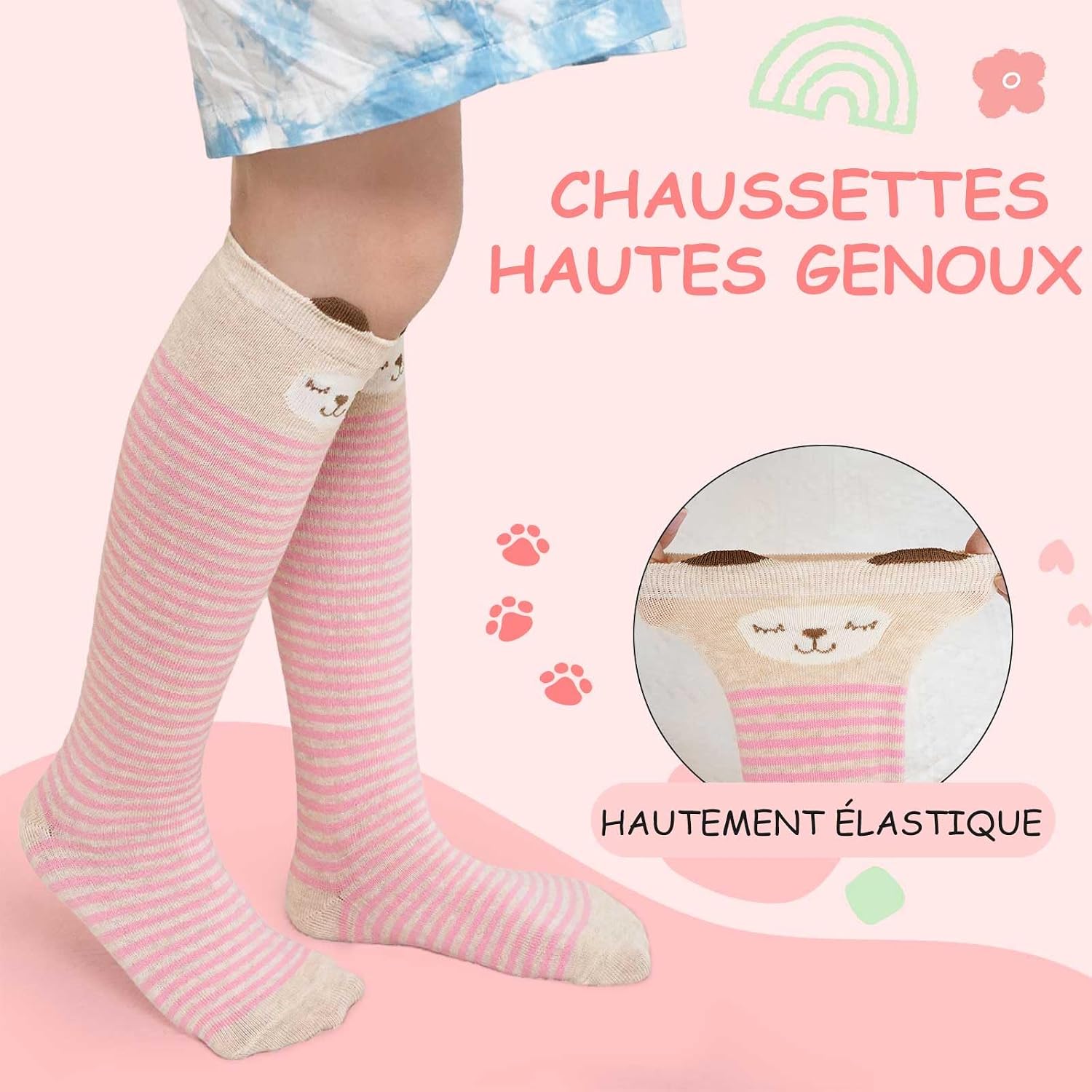 Detalle de LOFIR chaussettes hautes fille 5 paires