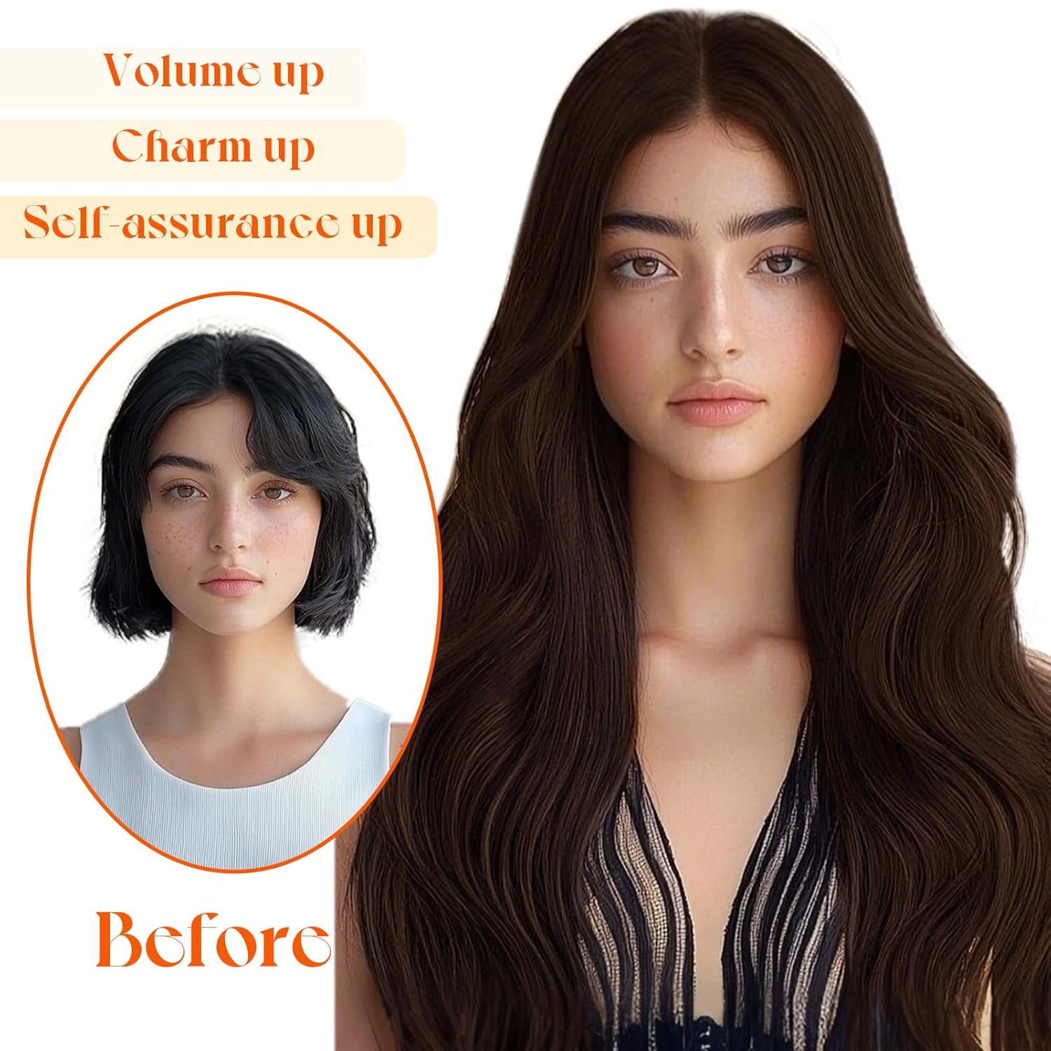 Thumbnail 5 de Sunny Hair Invisible Wire Human Hair Extensions (20 inch, 125G) — 4 Chocolate Brown