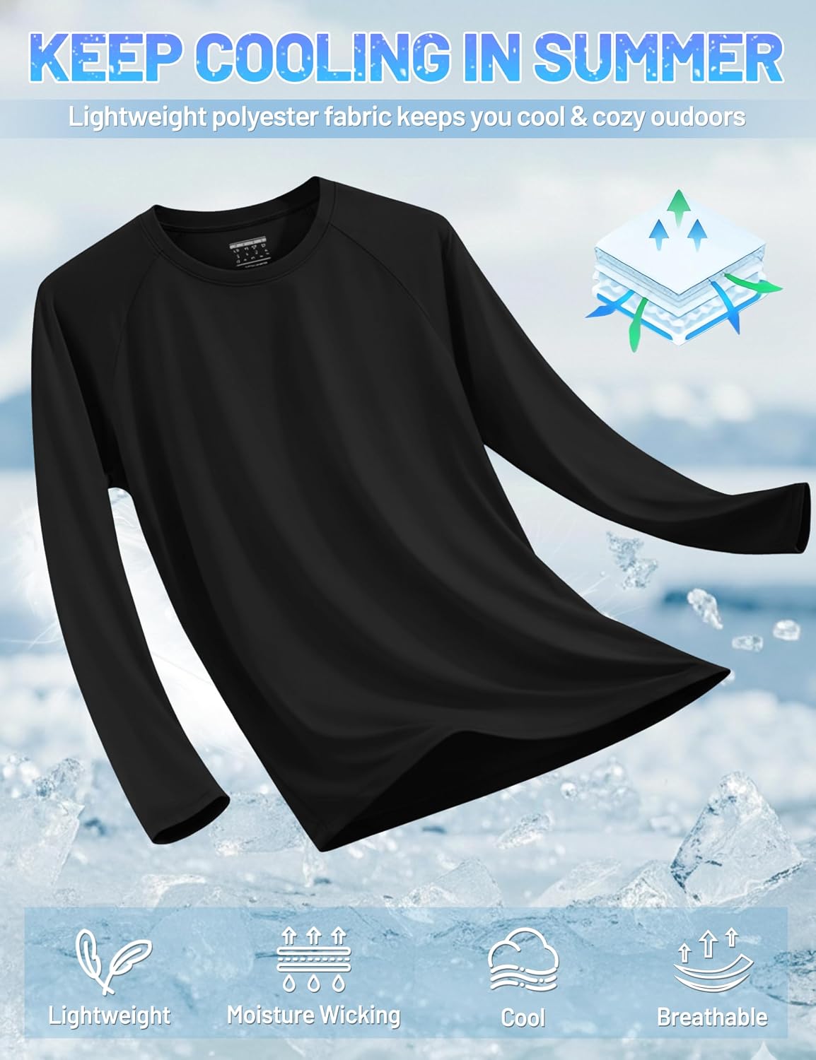 Detalle de TACVASEN UPF 50+ long sleeve T-shirt