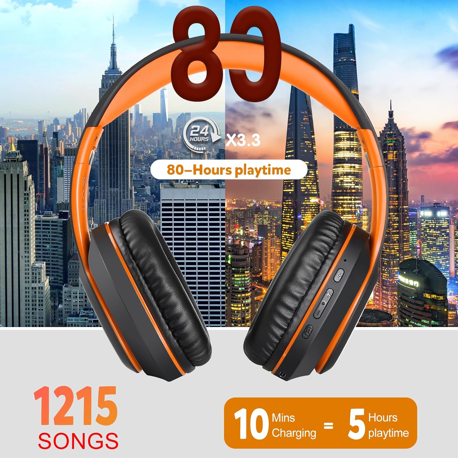 Thumbnail 1 de WorWoder W-915 wireless headphones, 80 hours